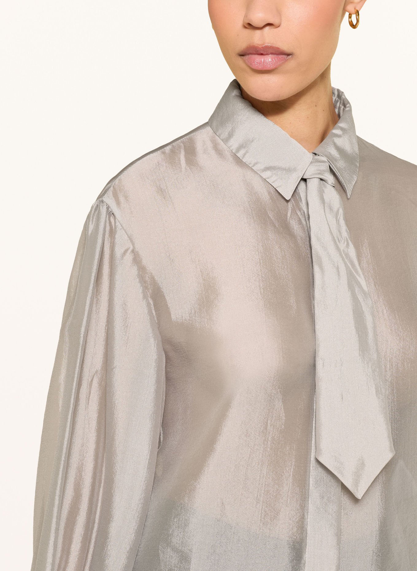 LUISA CERANO Chemisier avec Cravate amovible: TAUPE