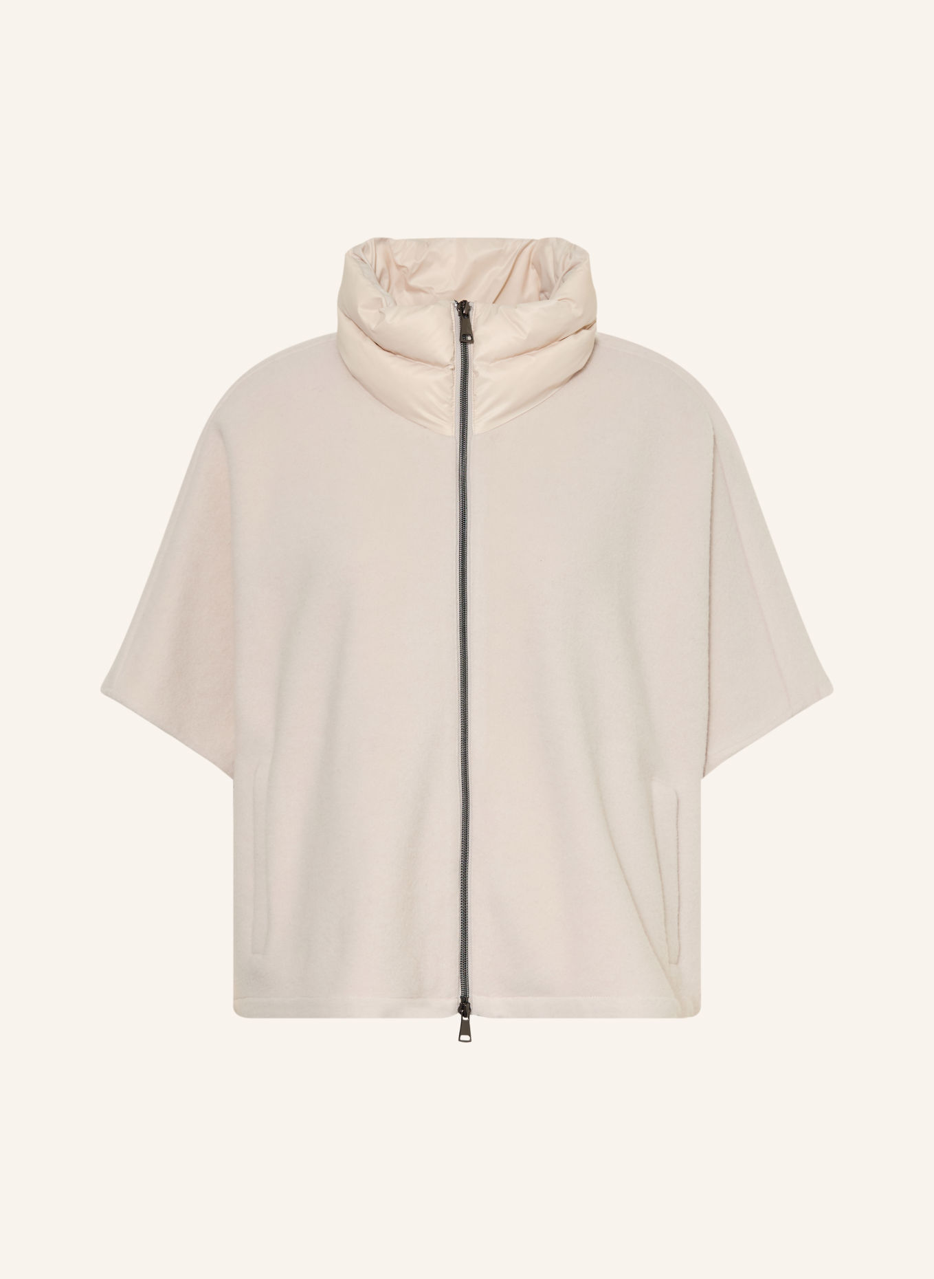 LUISA CERANO Cape mit Blende: HELLGRAU