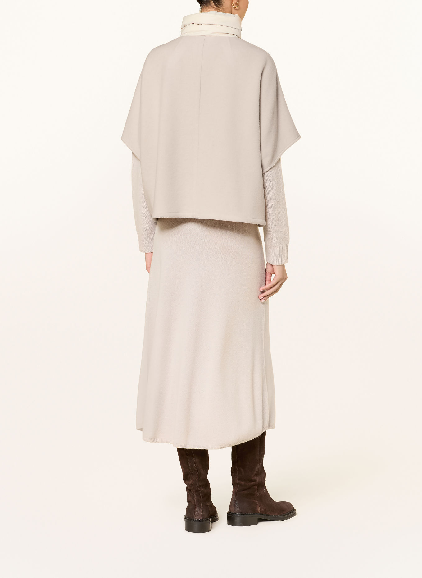 LUISA CERANO Cape mit Blende: HELLGRAU