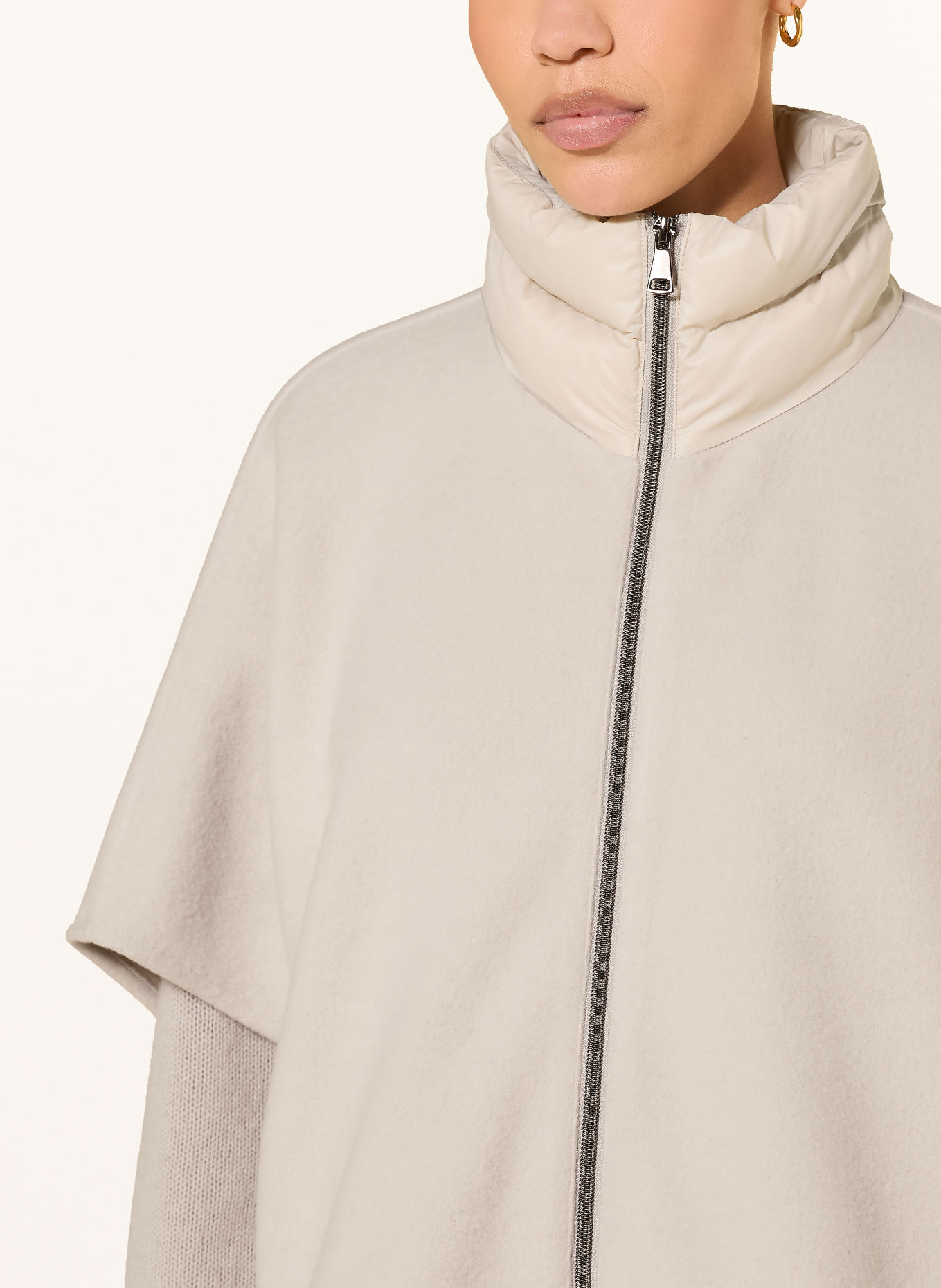 LUISA CERANO Cape mit Blende: HELLGRAU
