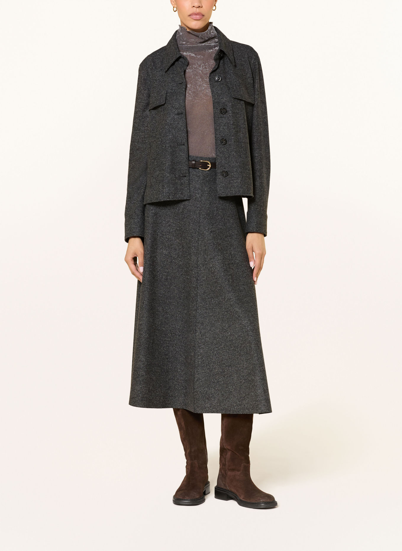 LUISA CERANO Overshirt aus Flanell: GRAU