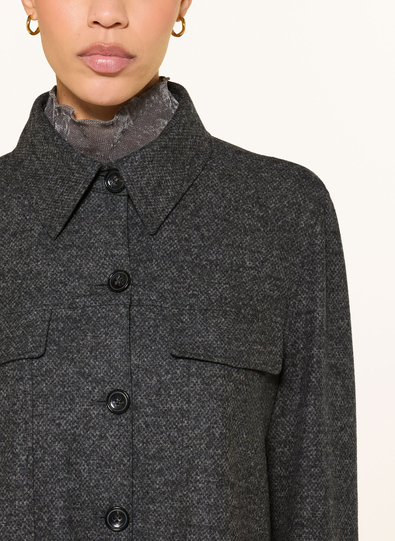 LUISA CERANO Overshirt aus Flanell: GRAU