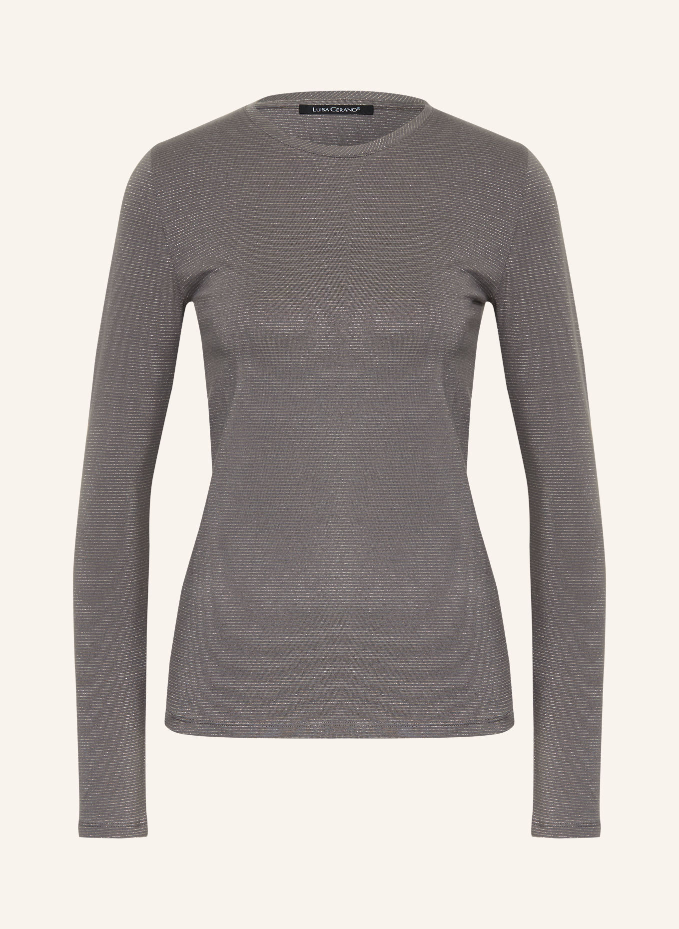 LUISA CERANO Longsleeve mit Glitzergarn: DUNKELGRAU / GOLD