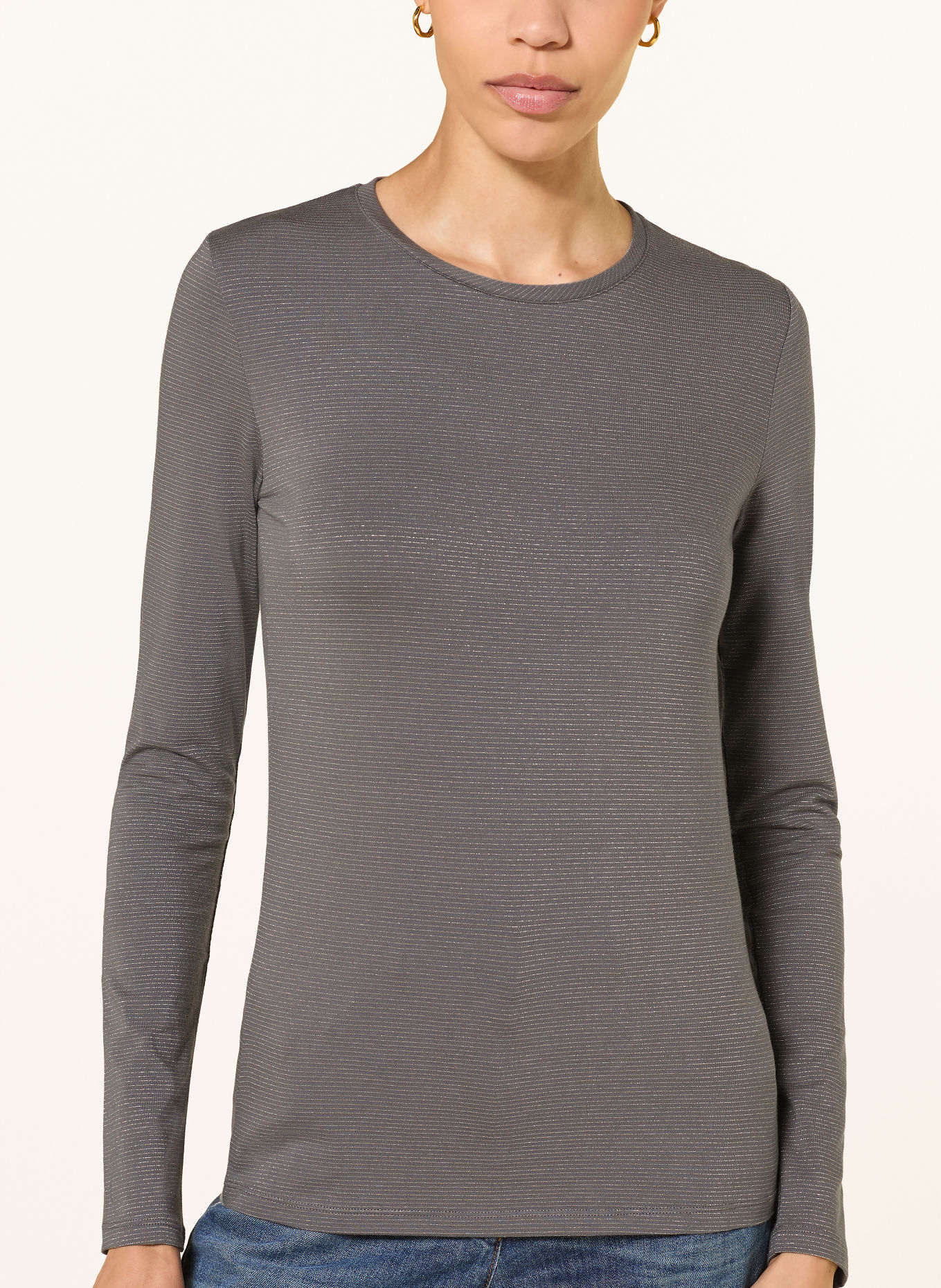 LUISA CERANO Longsleeve mit Glitzergarn: DUNKELGRAU / GOLD