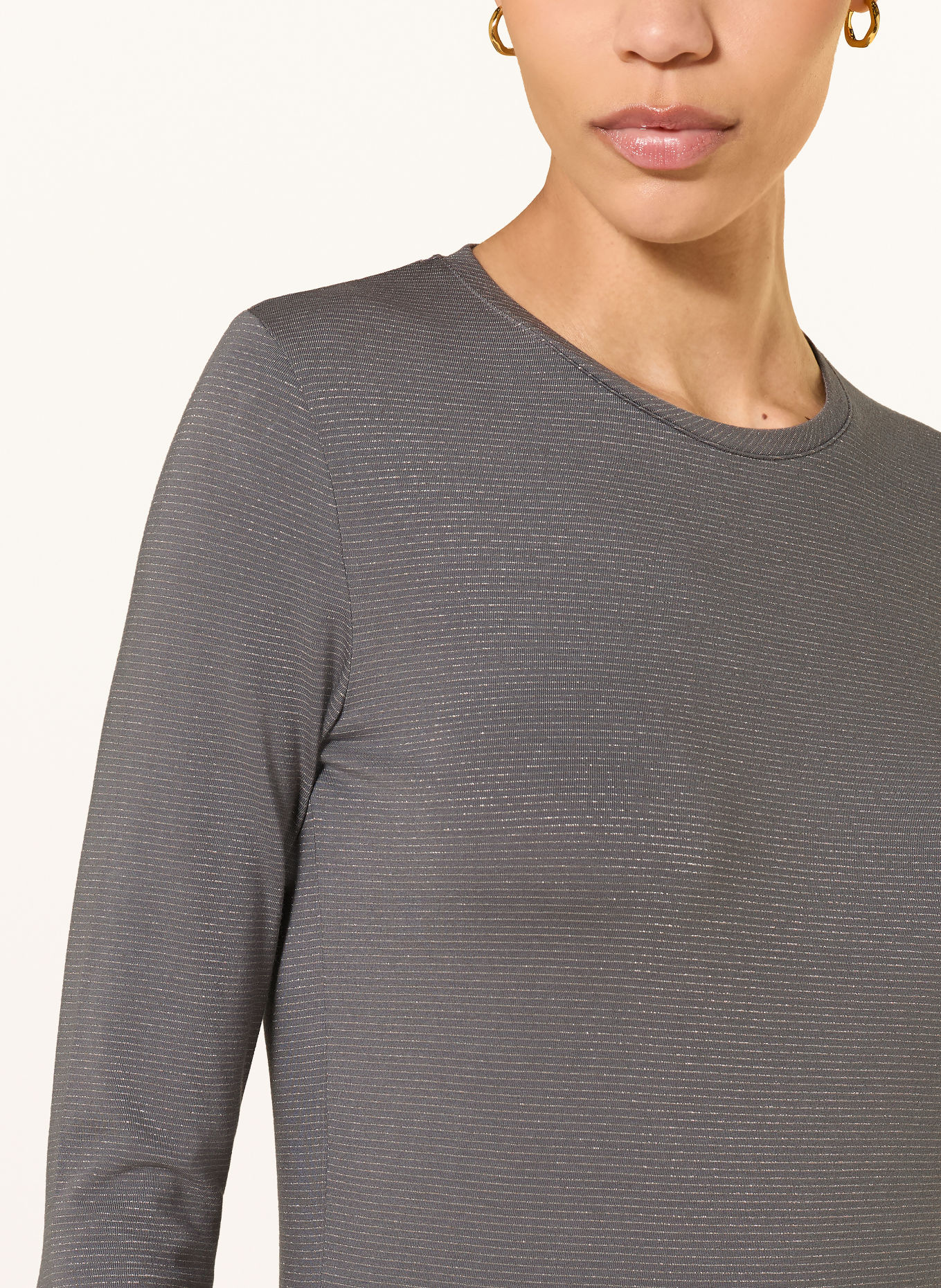 LUISA CERANO Longsleeve mit Glitzergarn: DUNKELGRAU / GOLD
