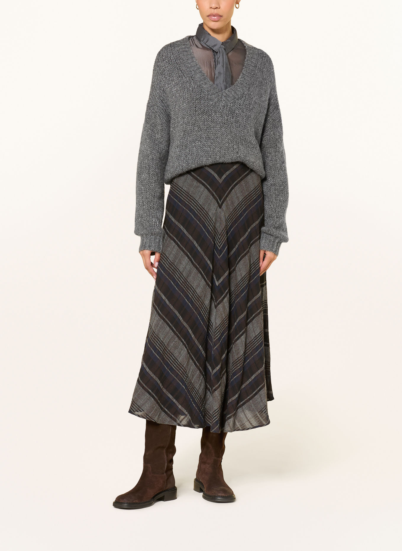 LUISA CERANO Pullover mit Alpaka: GRAU