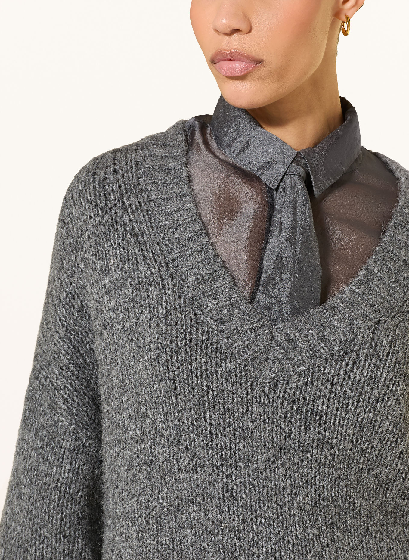 LUISA CERANO Pullover mit Alpaka: GRAU