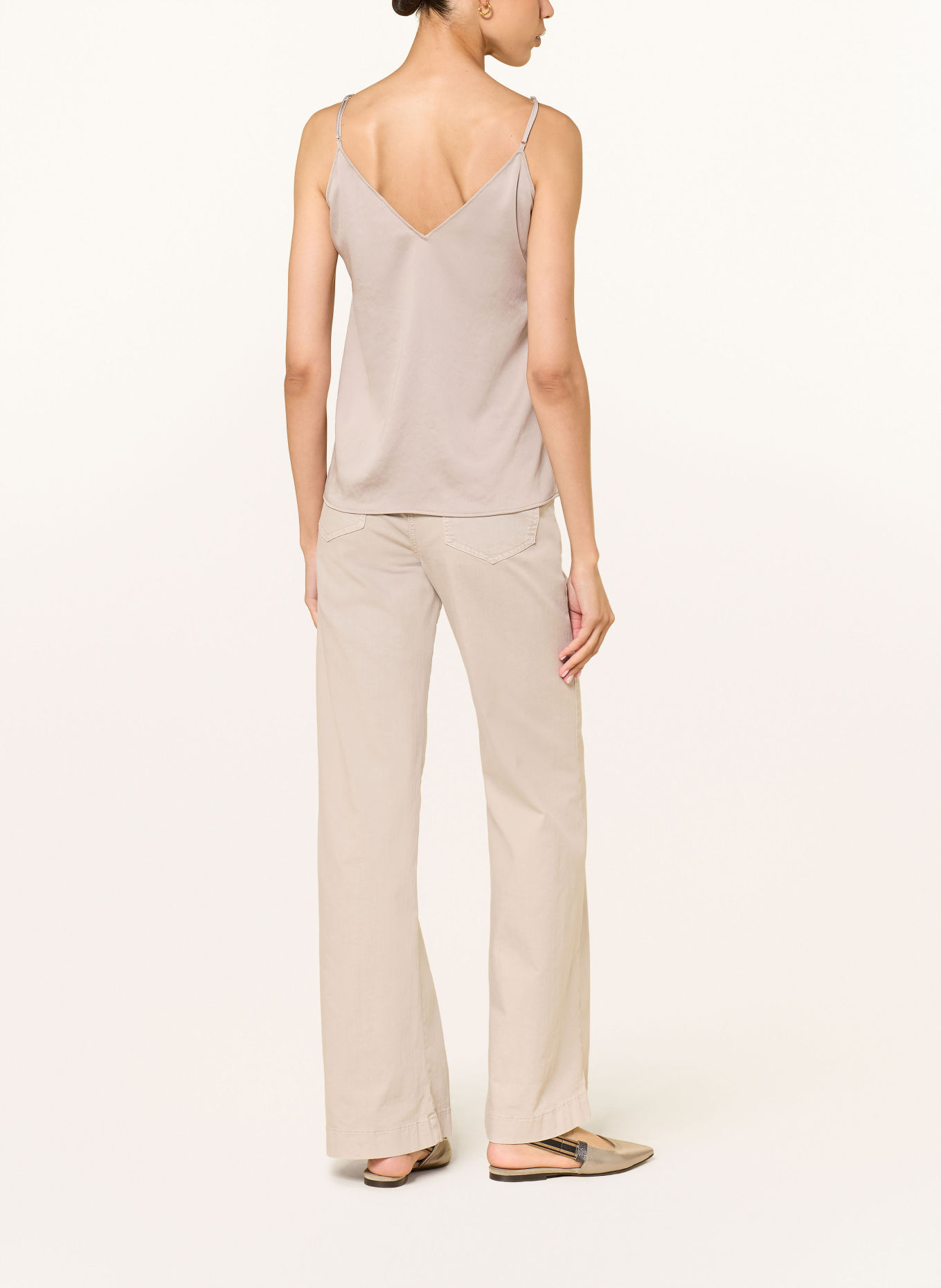 LUISA CERANO Satin blouse with lace: TAUPE