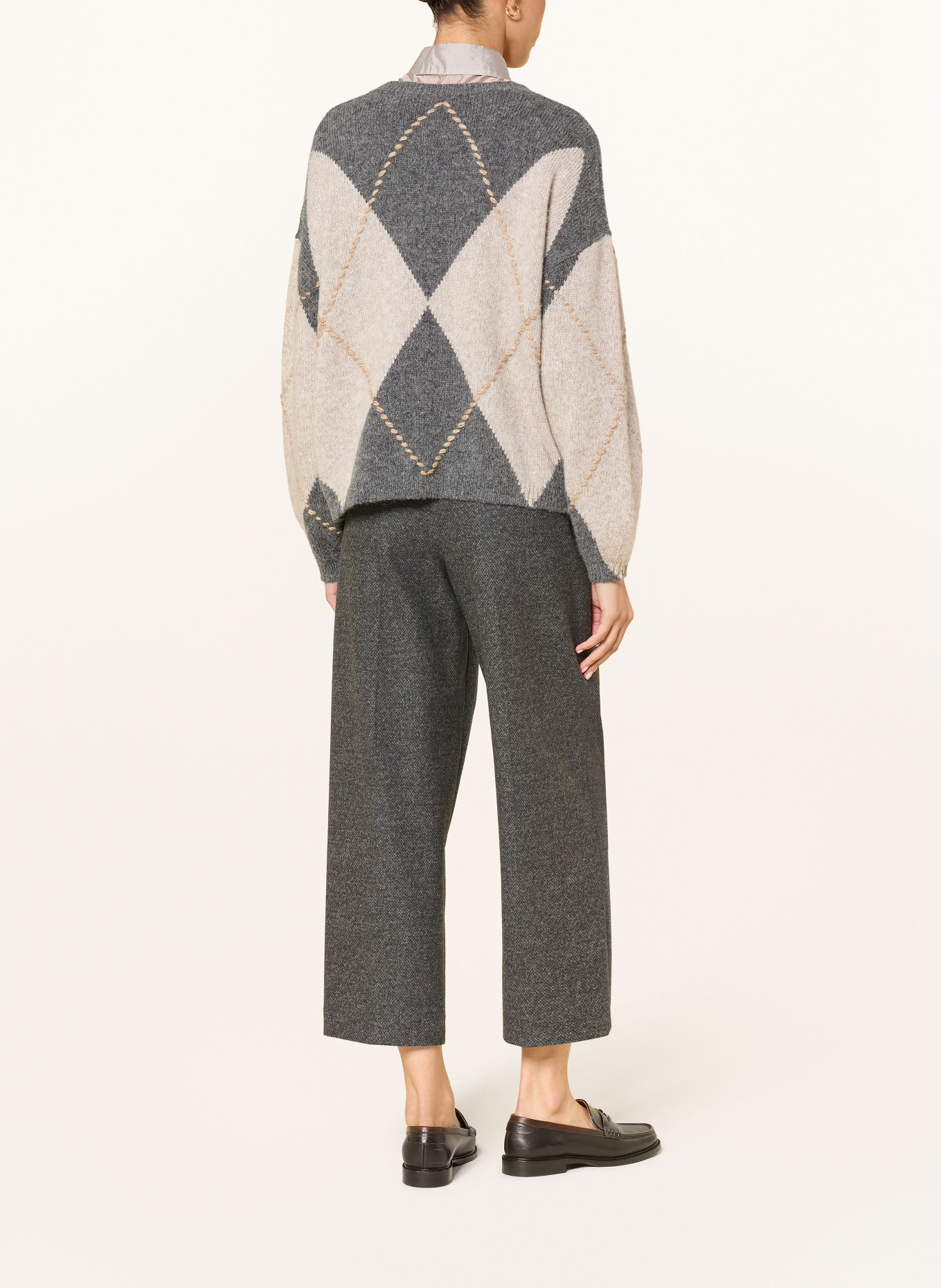 LUISA CERANO Pantalon: GRIS FONCÉ / GRIS CLAIR