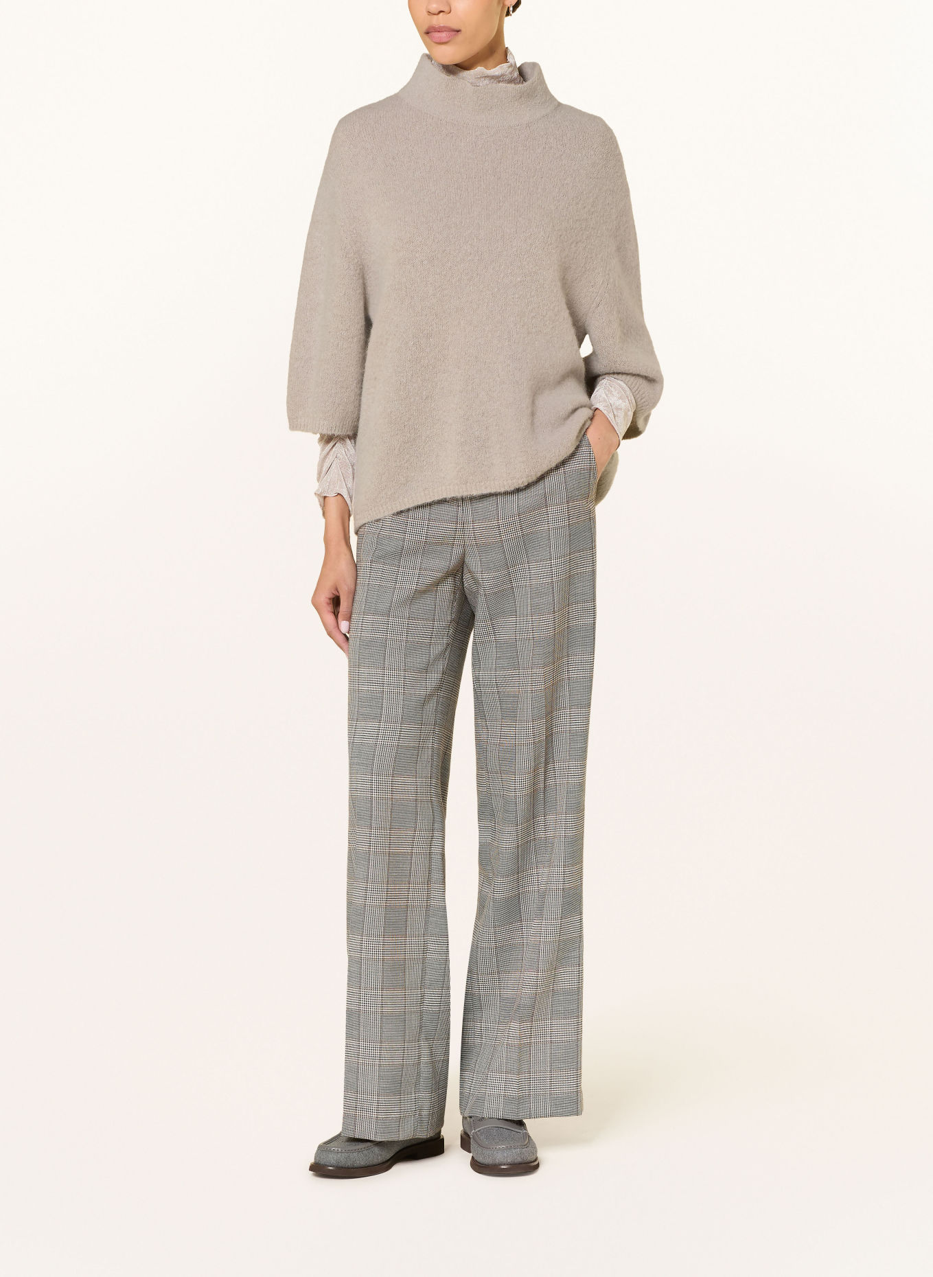 LUISA CERANO 3/4-sleeve sweater made of alpaca: TAUPE