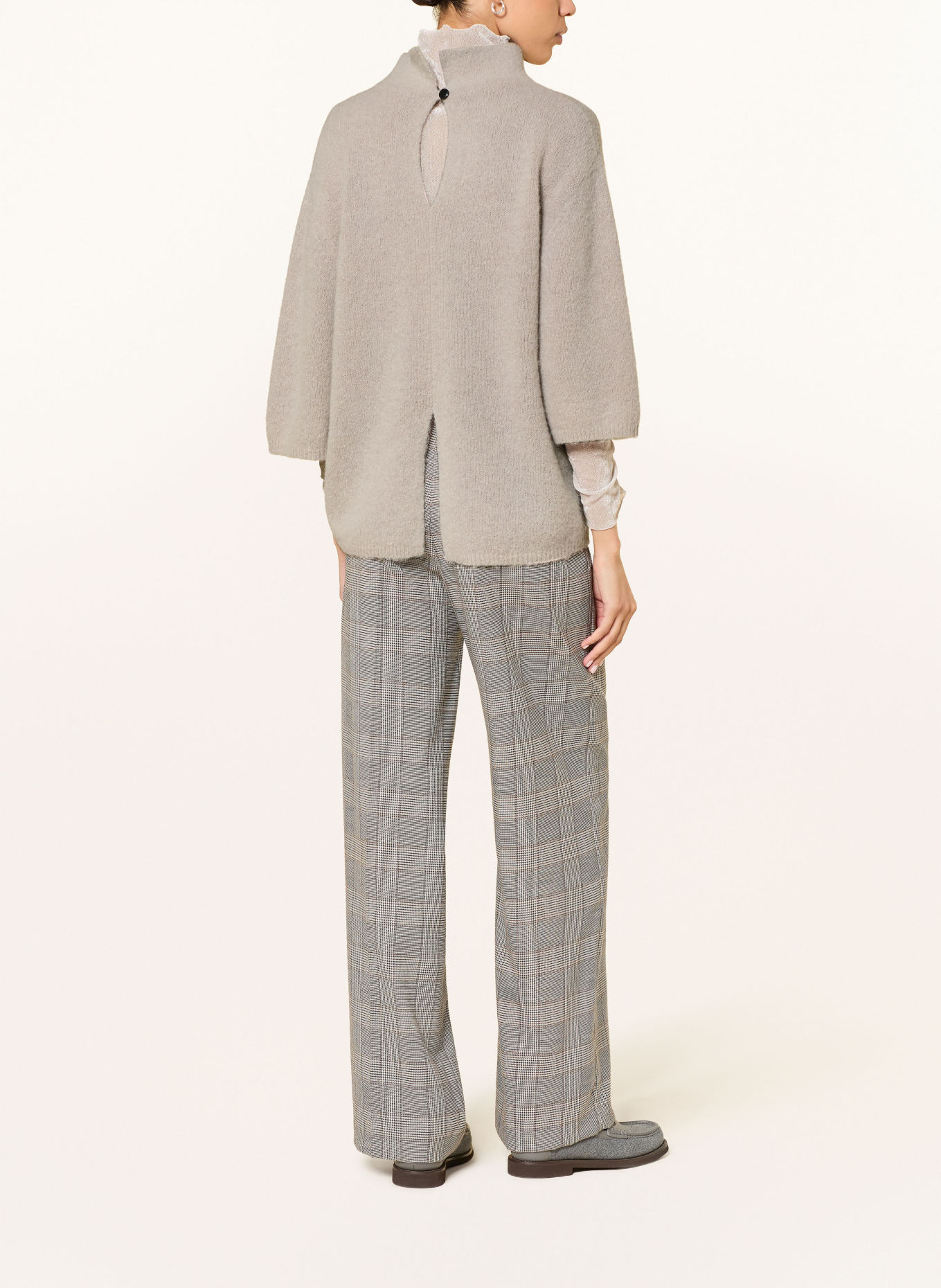 LUISA CERANO 3/4-sleeve sweater made of alpaca: TAUPE