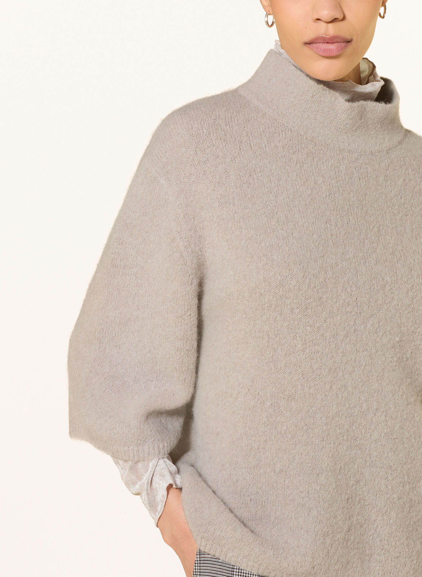 LUISA CERANO 3/4-sleeve sweater made of alpaca: TAUPE
