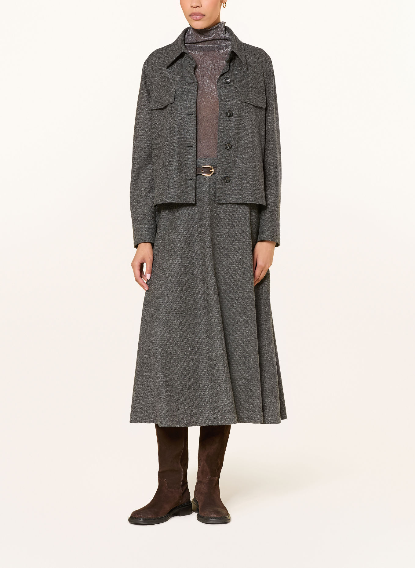 LUISA CERANO Flanellrock: DUNKELGRAU / GRAU