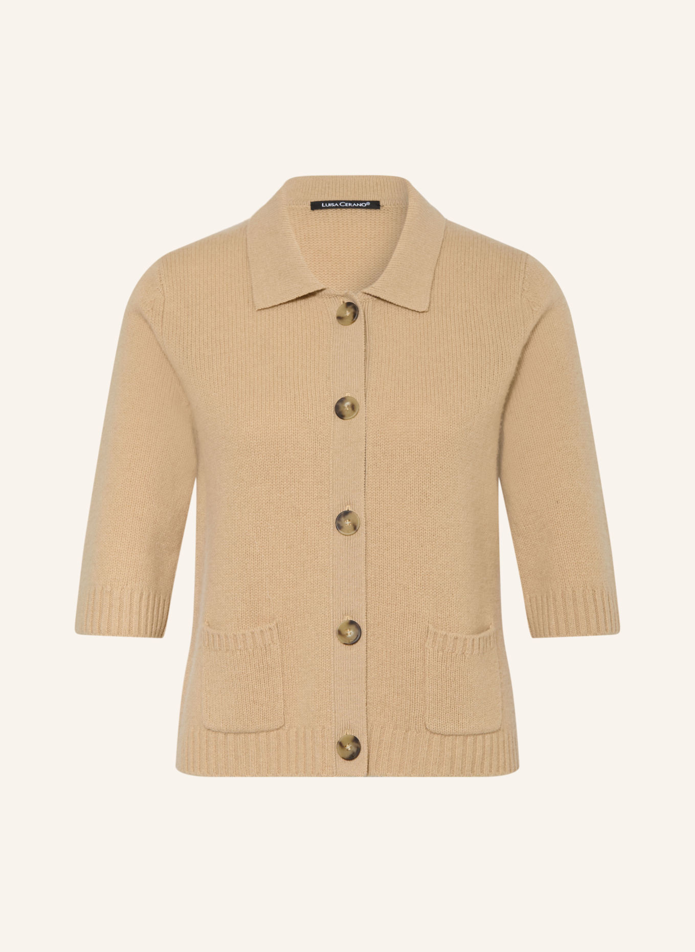 LUISA CERANO Strickjacke mit 3/4-Arm: BEIGE