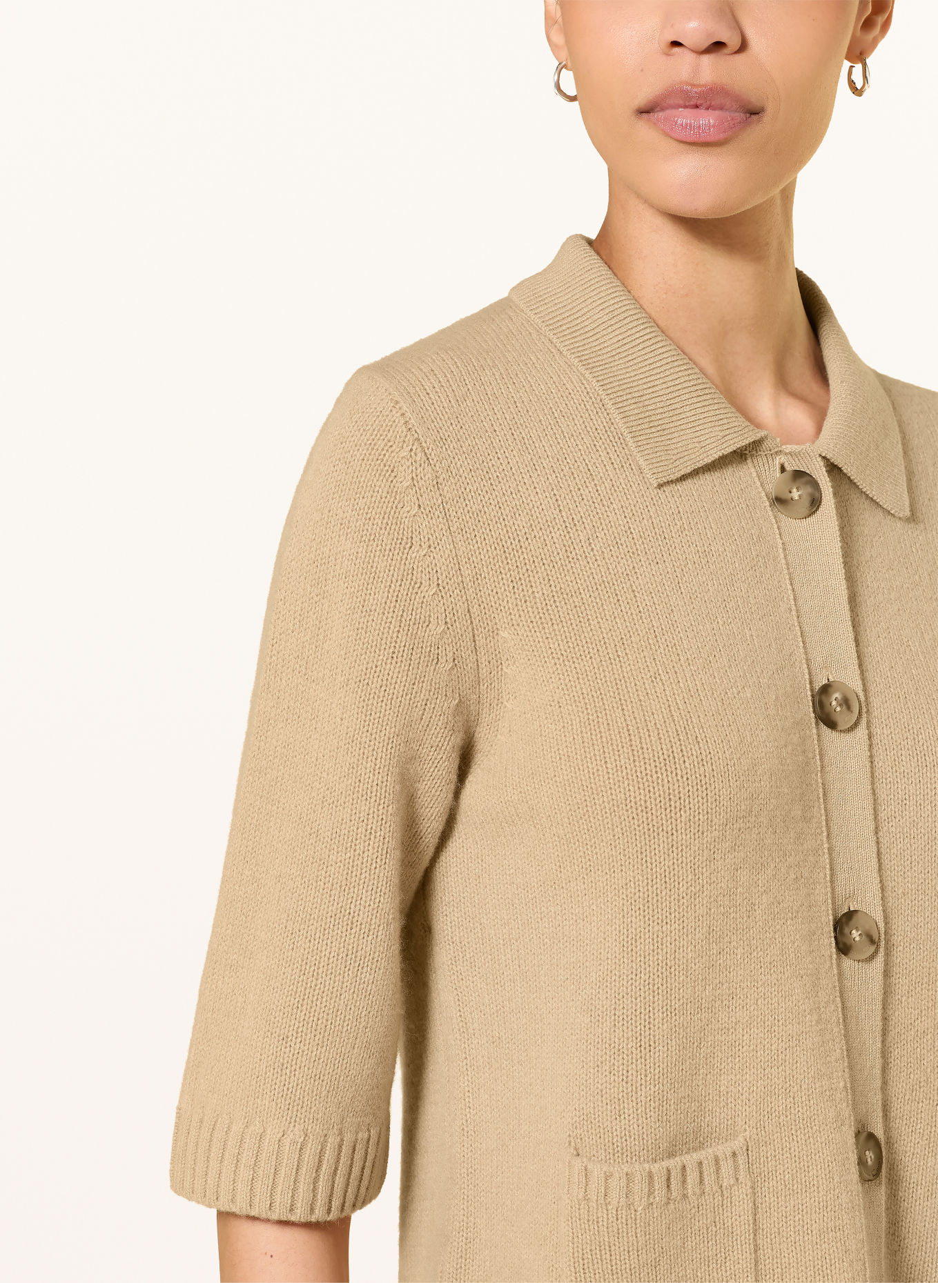 LUISA CERANO Strickjacke mit 3/4-Arm: BEIGE