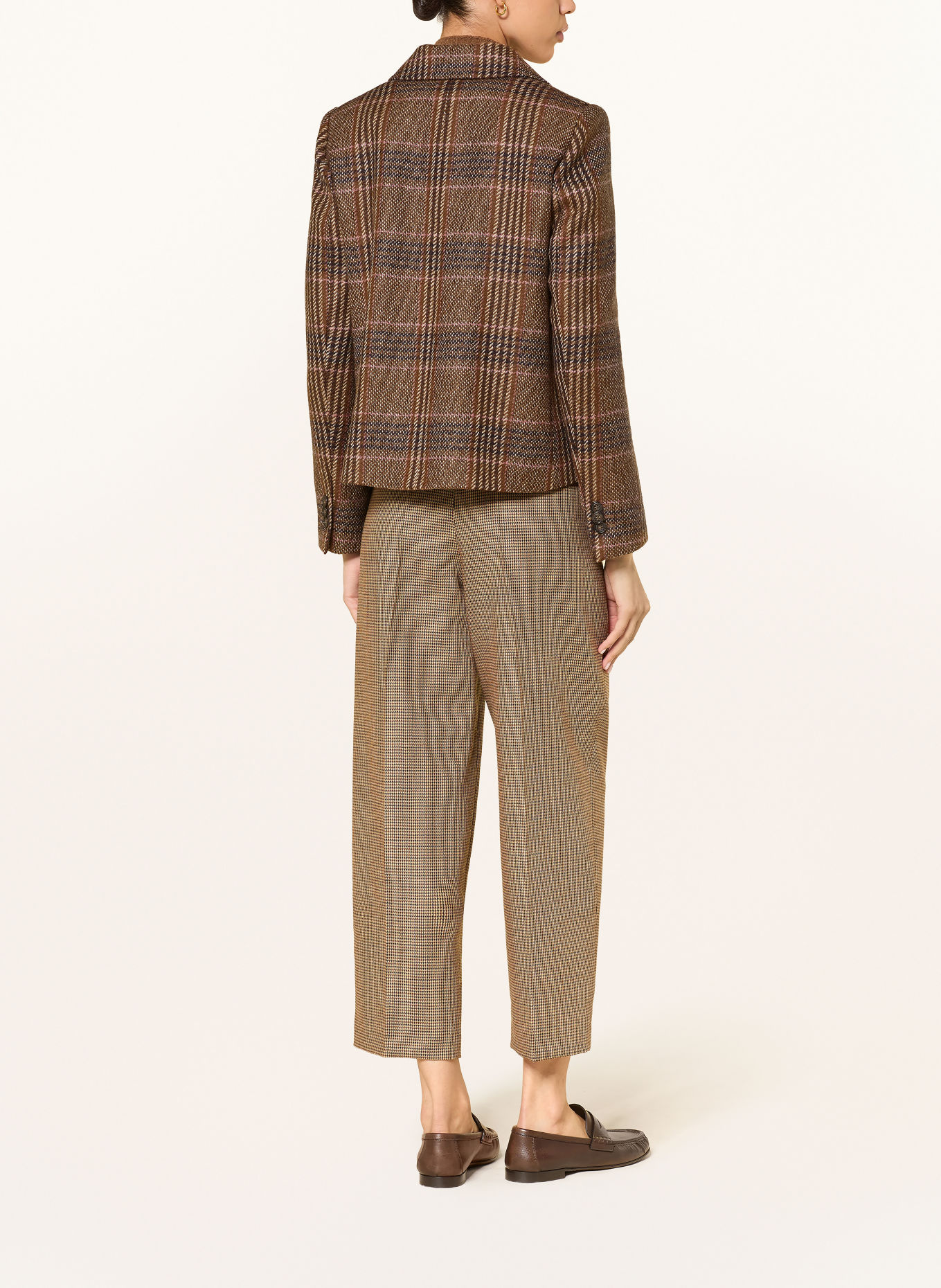 LUISA CERANO Blazer: BROWN / DARK BROWN / PINK