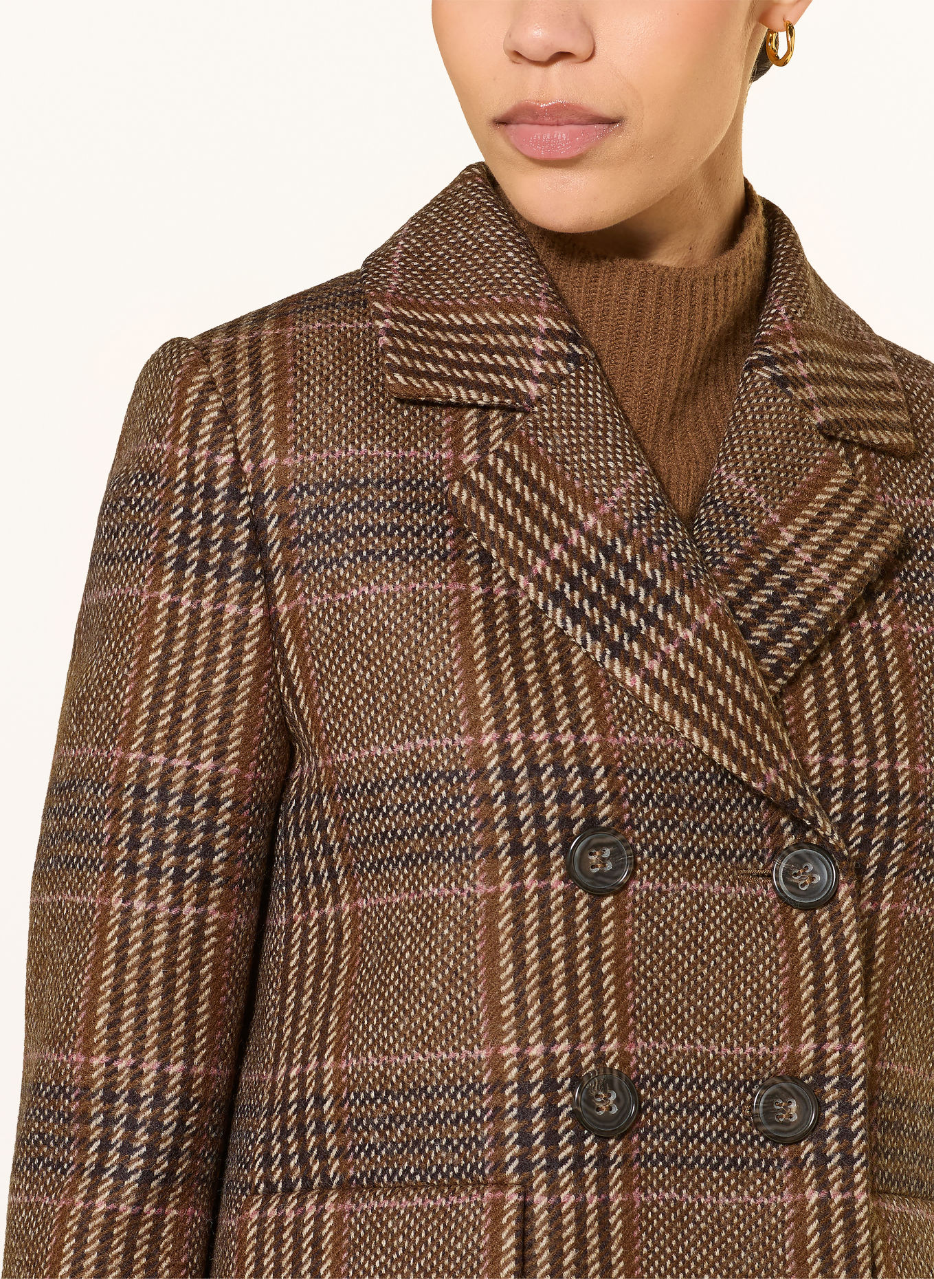 LUISA CERANO Blazer: BROWN / DARK BROWN / PINK