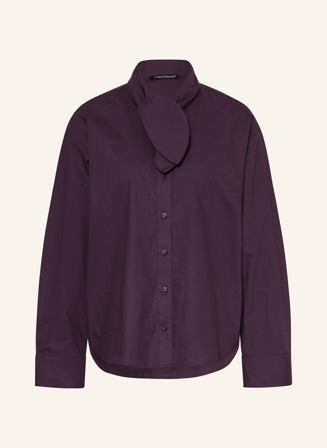 LUISA CERANO Tie-neck blouse: DARK PURPLE