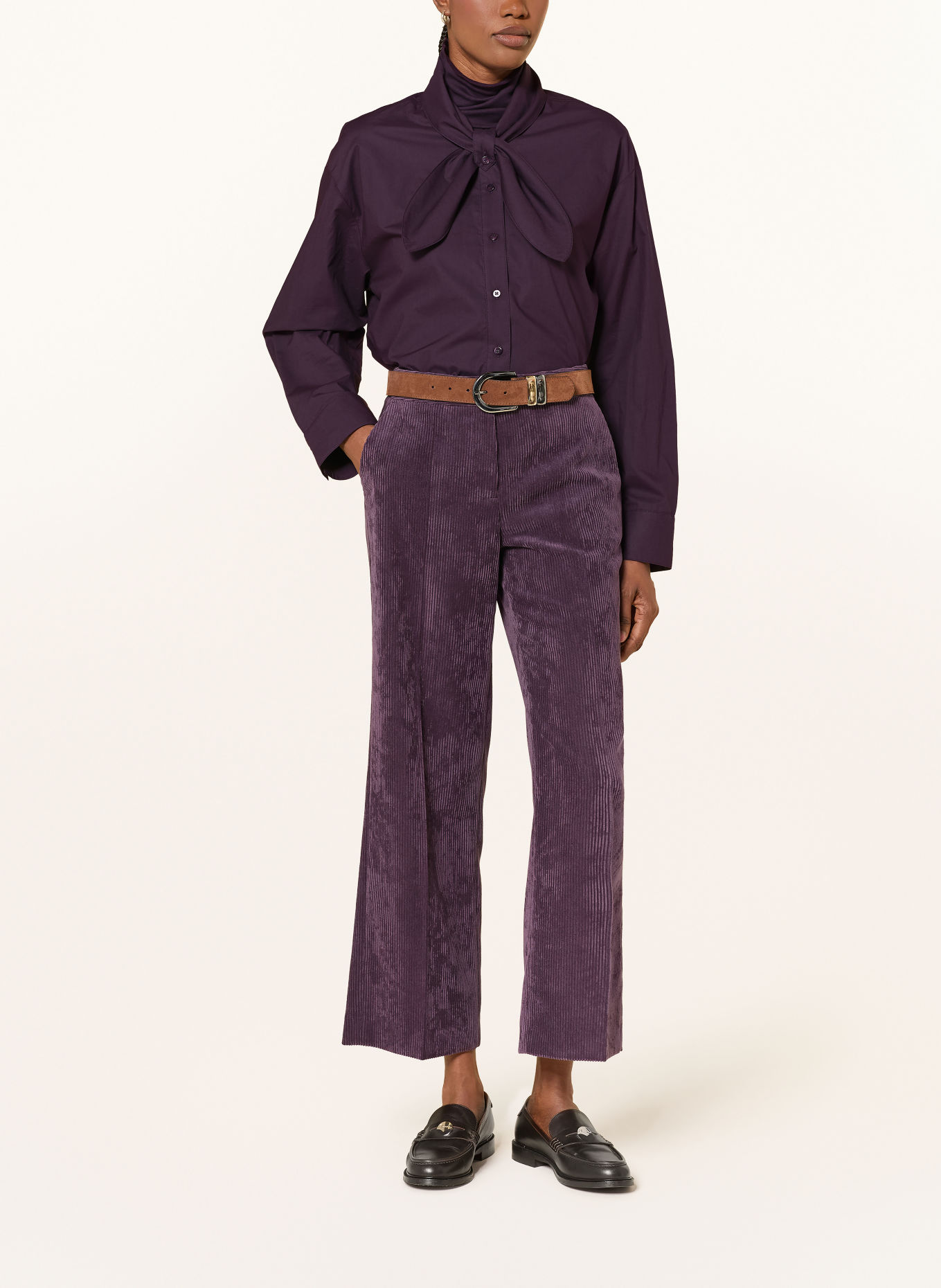 LUISA CERANO Tie-neck blouse: DARK PURPLE
