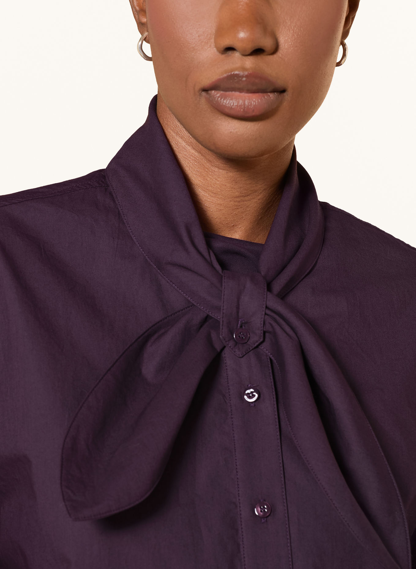 LUISA CERANO Tie-neck blouse: DARK PURPLE