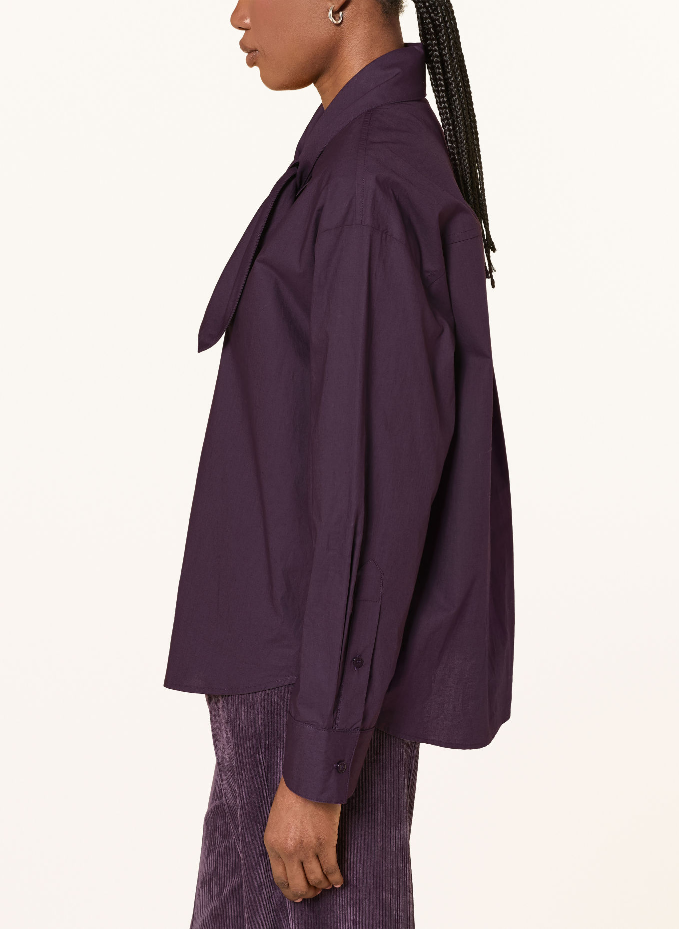 LUISA CERANO Tie-neck blouse: DARK PURPLE