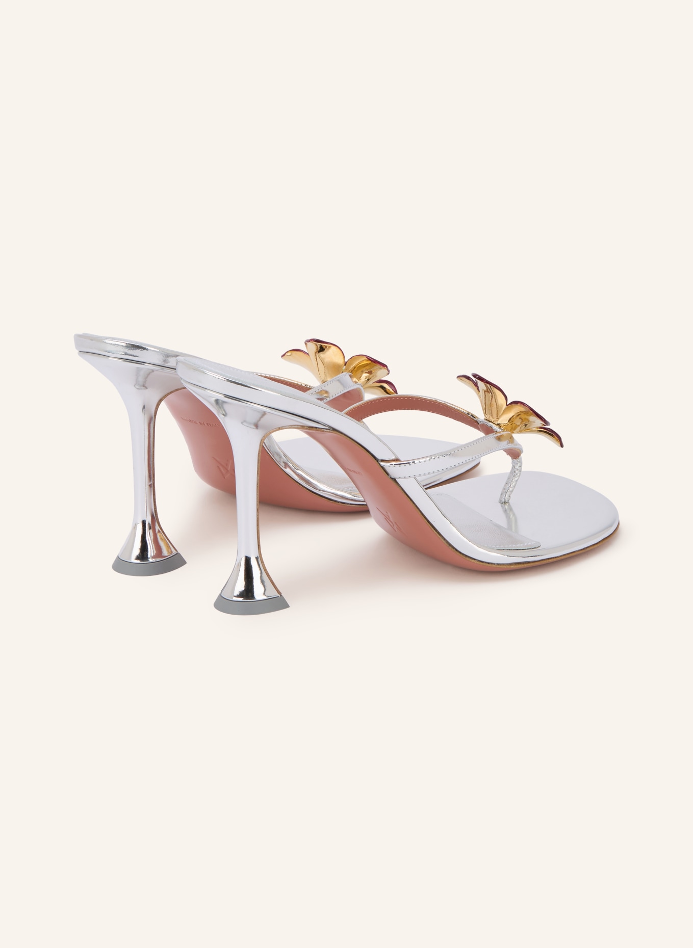 AMINA MUADDI VITTORIA THONG Thong sandals with Rhinestones: SILVER / YELLOW / GREEN