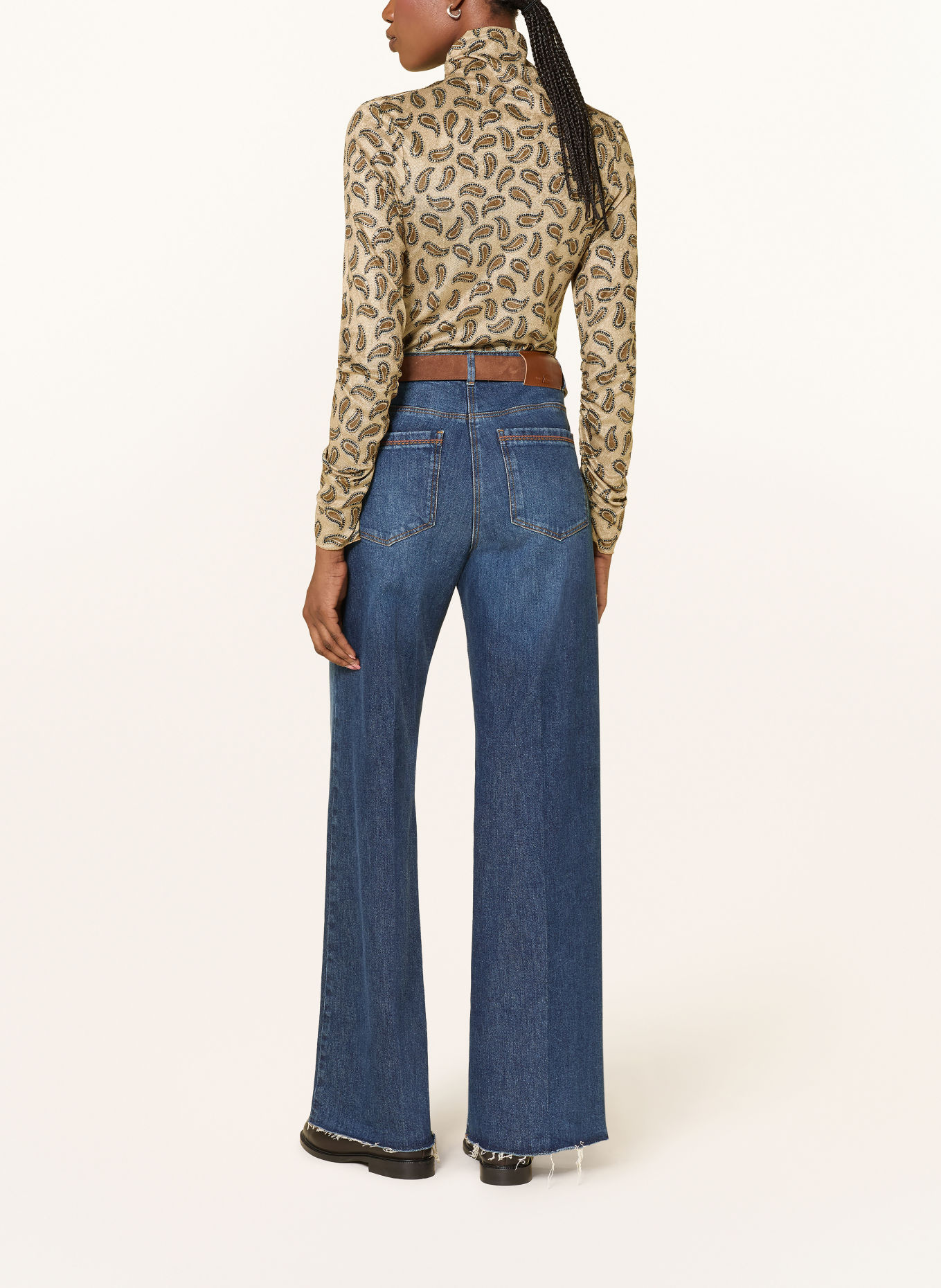 LUISA CERANO Longsleeve: HELLBRAUN / BRAUN / DUNKELBLAU