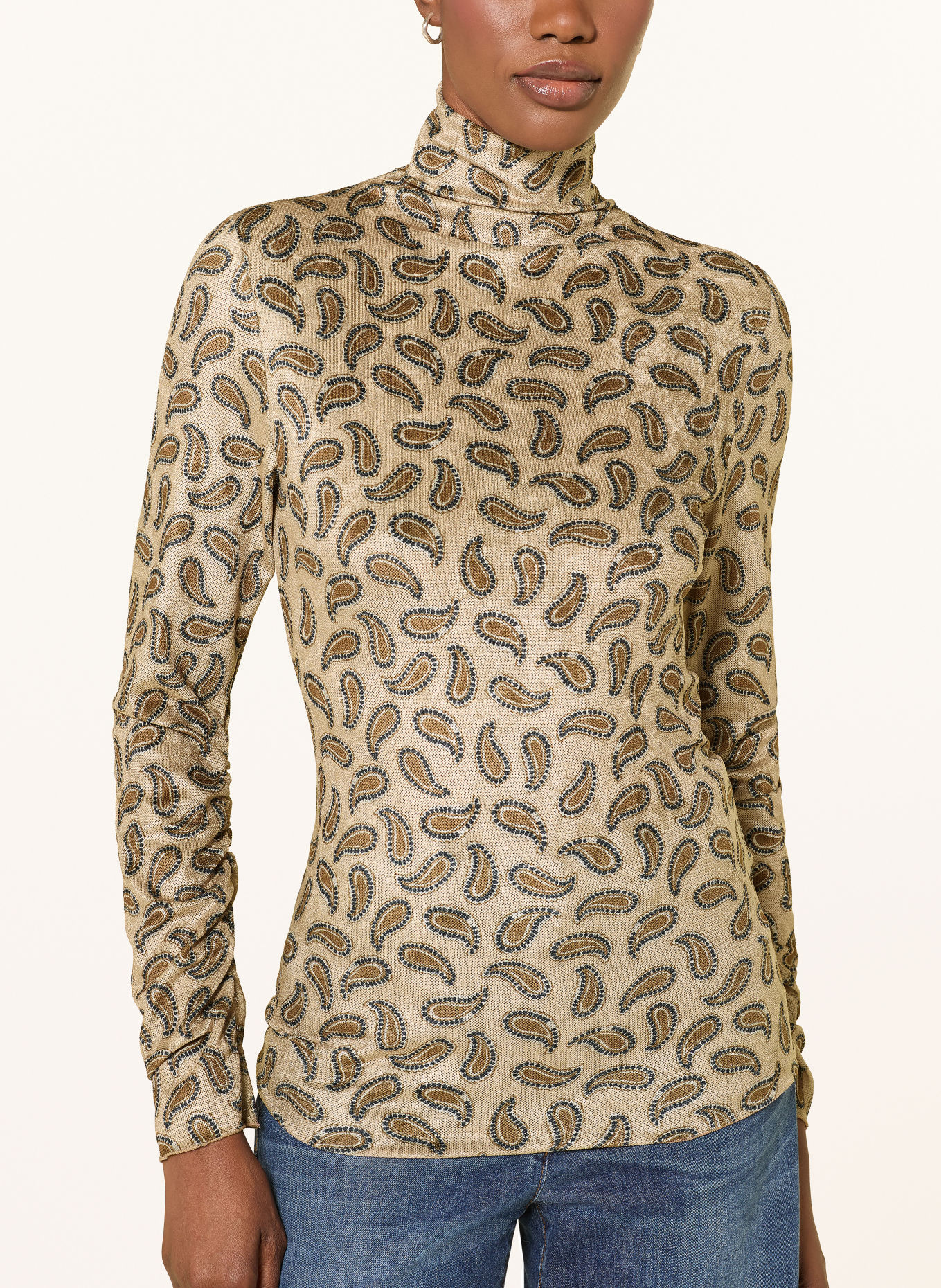 LUISA CERANO Longsleeve: HELLBRAUN / BRAUN / DUNKELBLAU