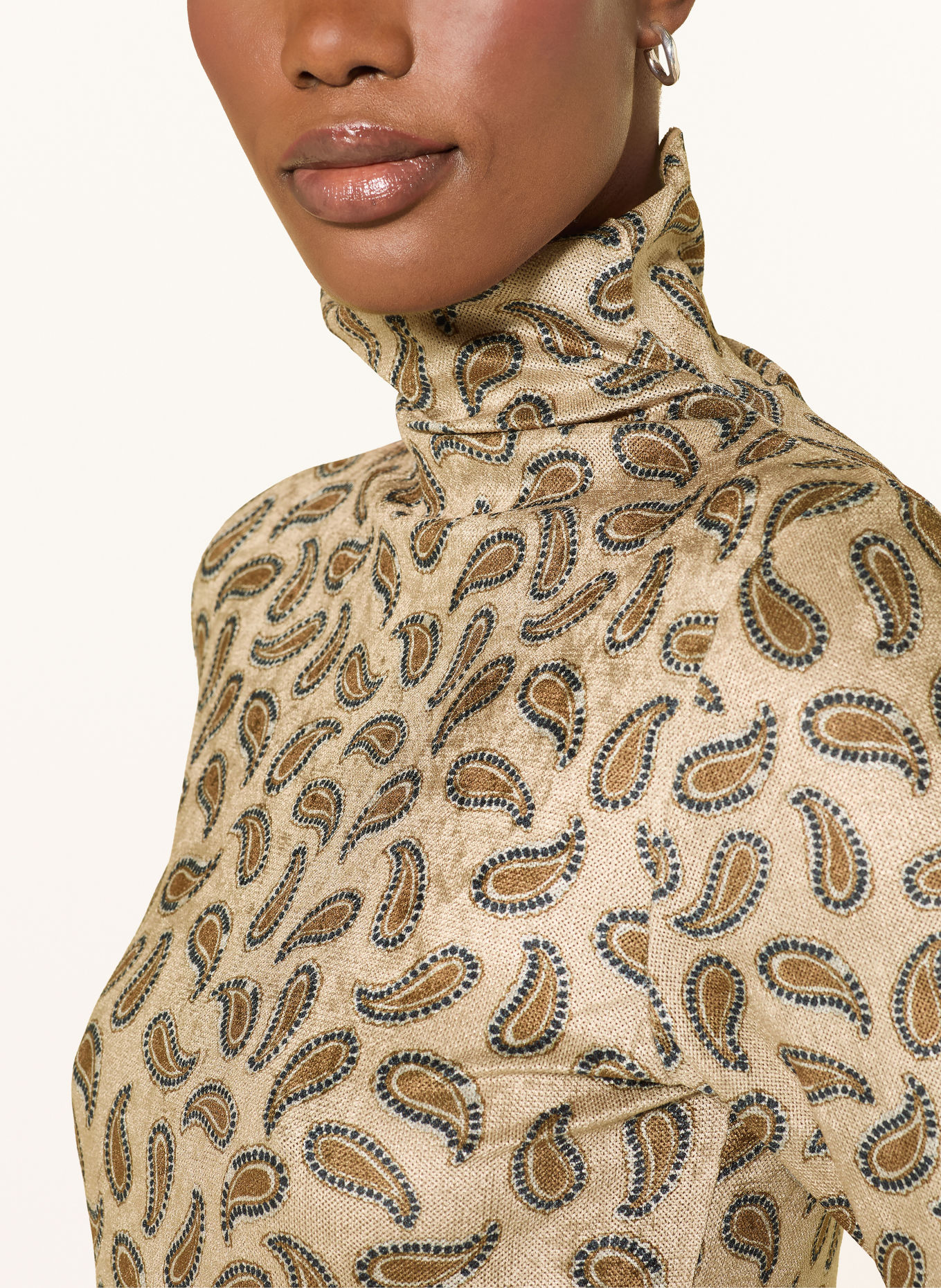 LUISA CERANO Longsleeve: HELLBRAUN / BRAUN / DUNKELBLAU