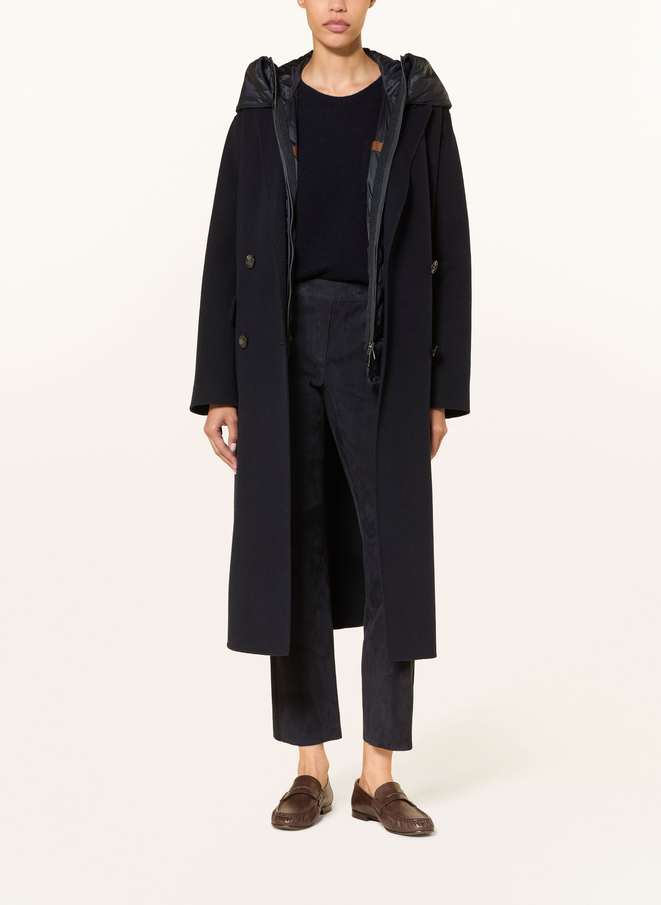 LUISA CERANO Leather pants: DARK BLUE