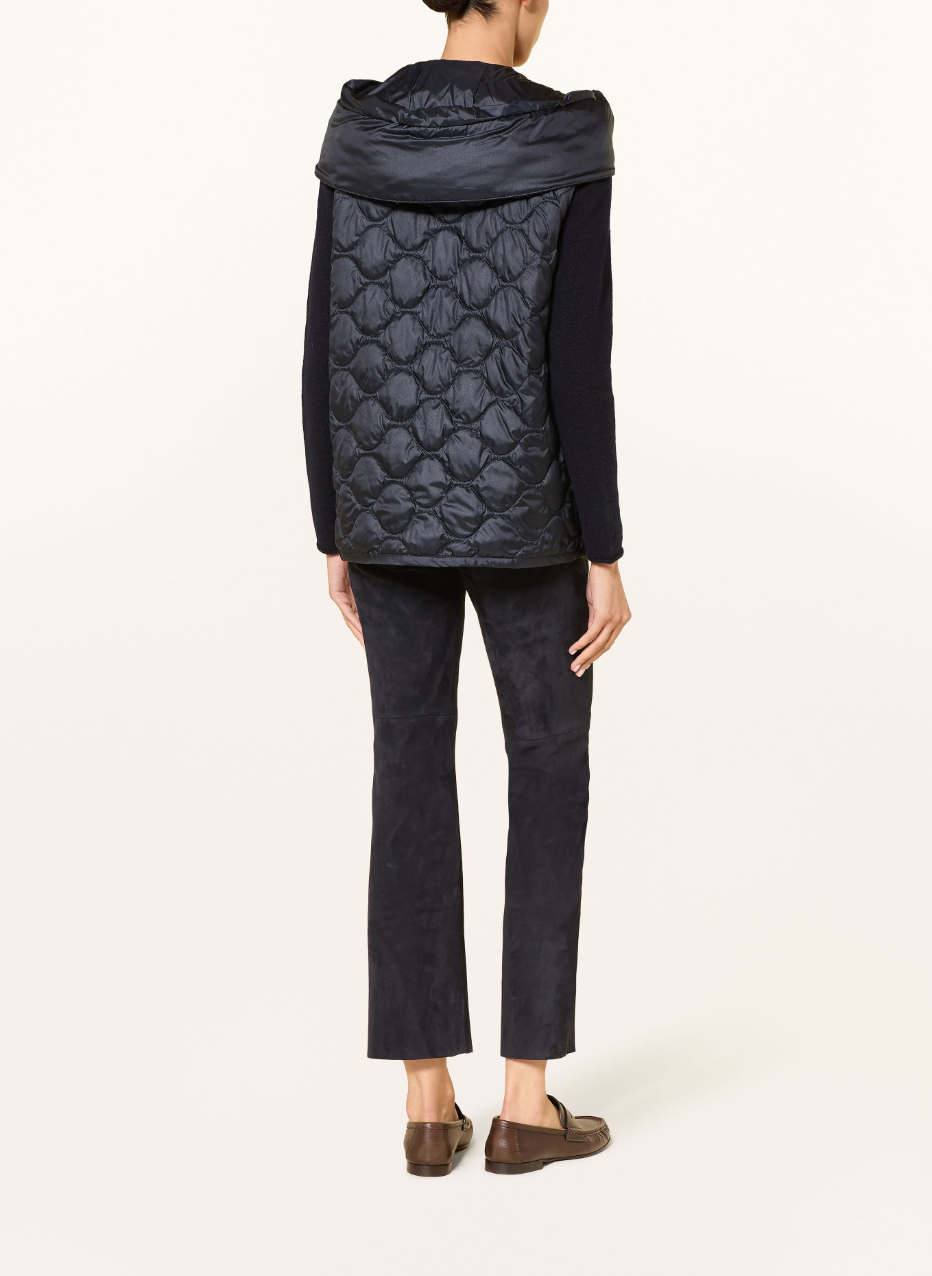 LUISA CERANO Leather pants: DARK BLUE