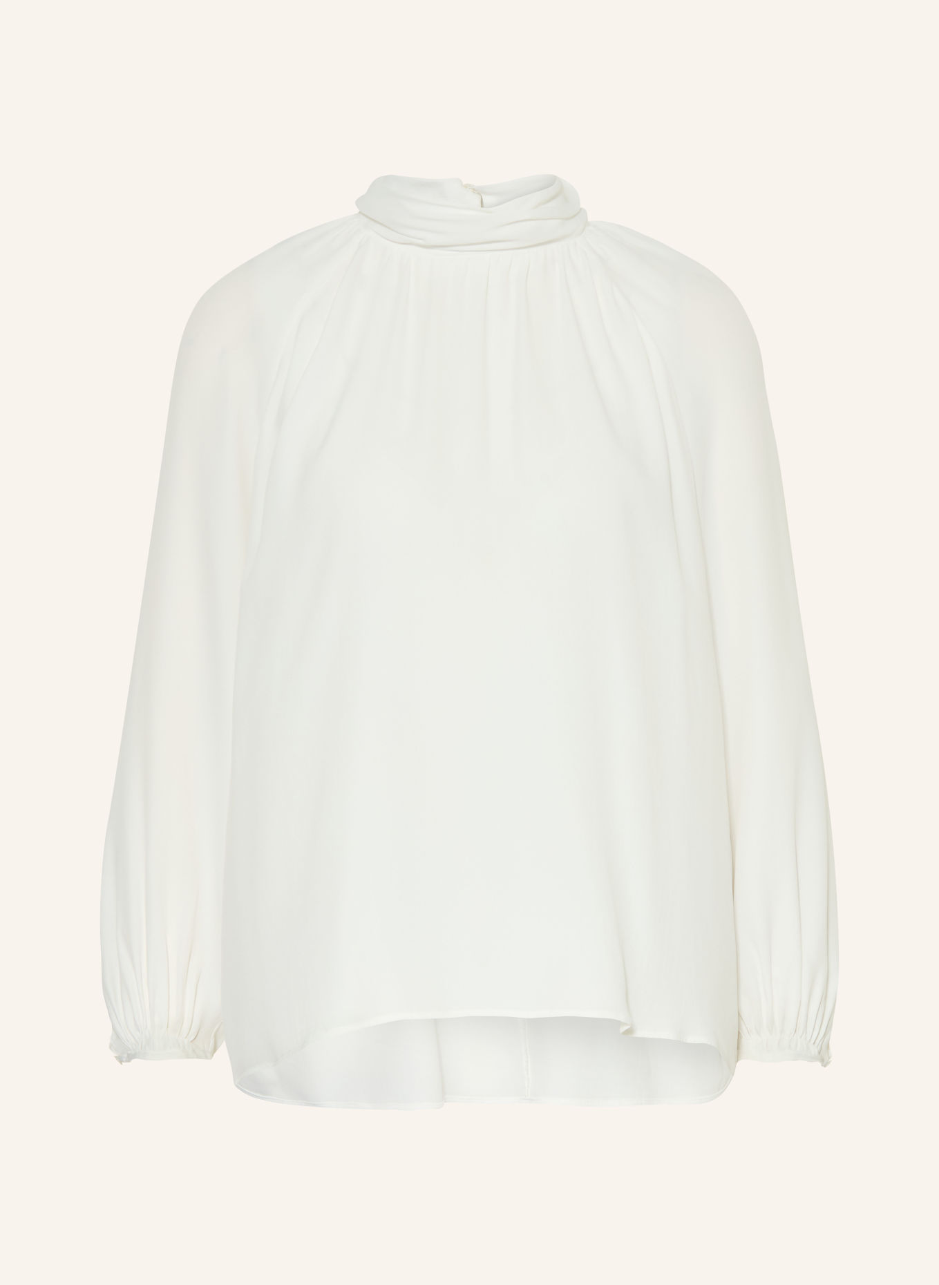 LUISA CERANO Shirt blouse with silk and ruffles: WHITE