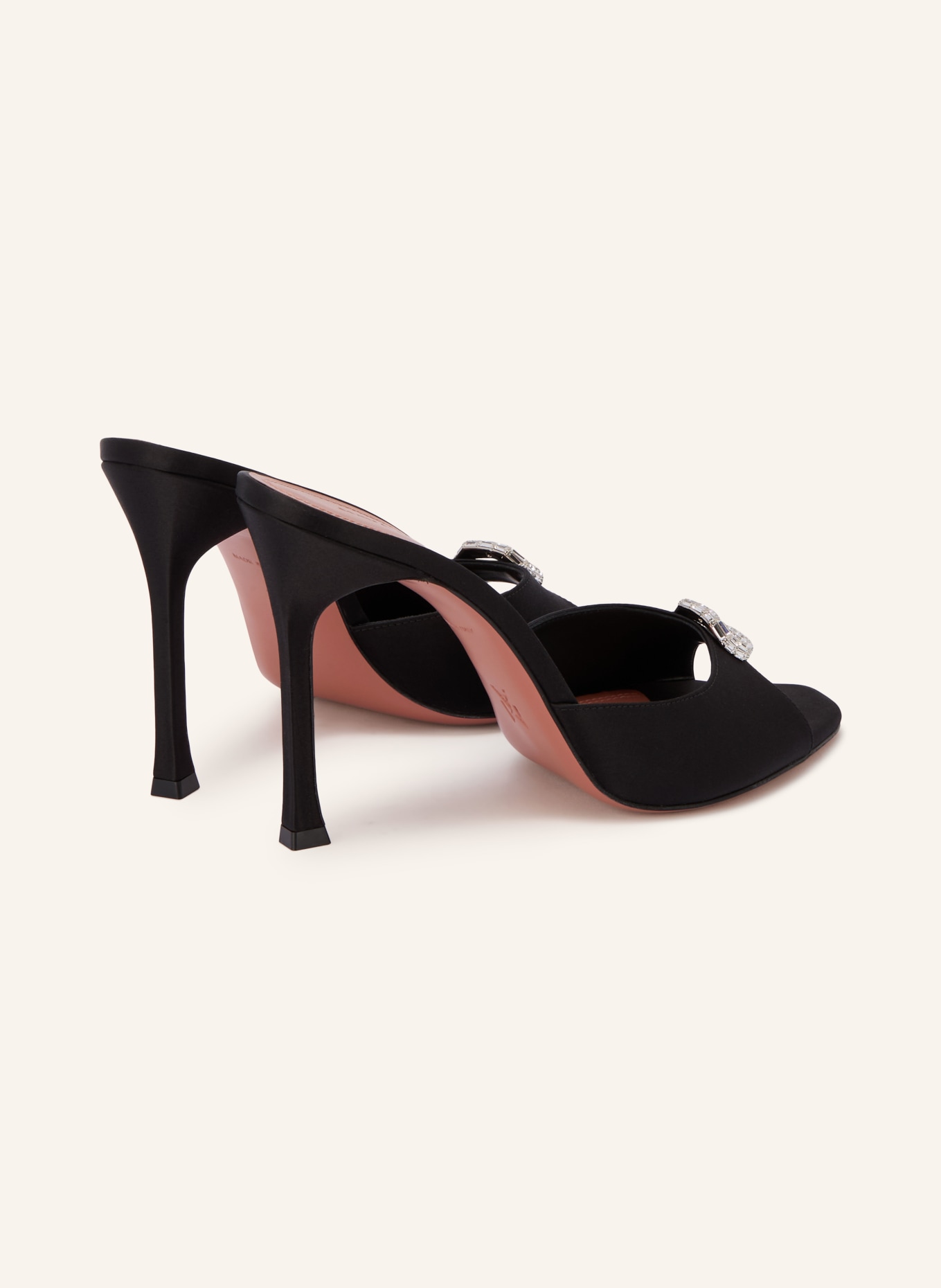 AMINA MUADDI Mules CAMELIA mit Schmucksteinen: SCHWARZ