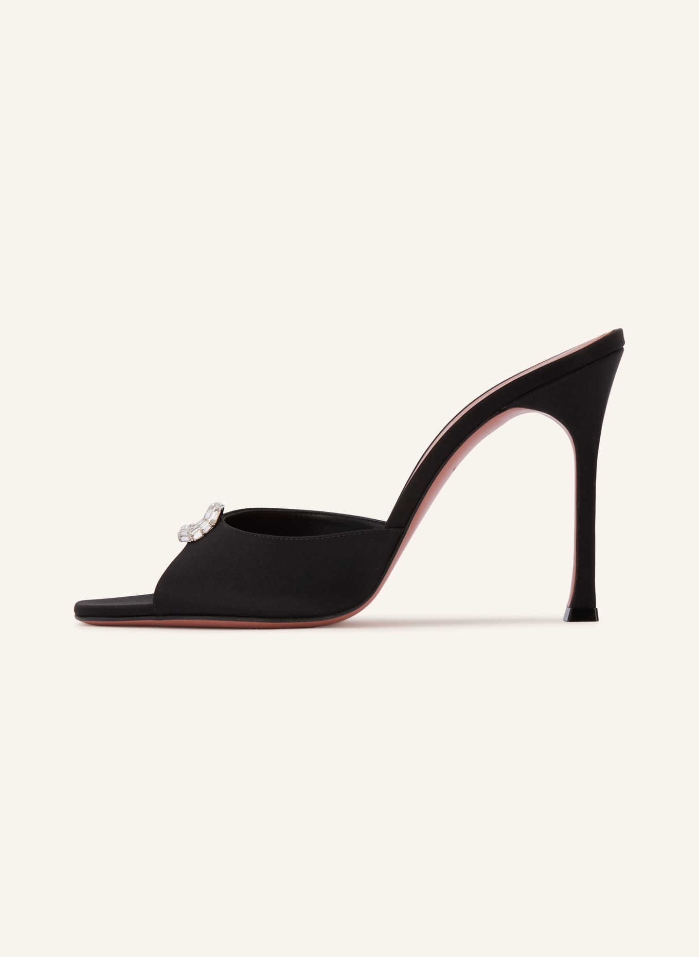 AMINA MUADDI Mules CAMELIA mit Schmucksteinen: SCHWARZ