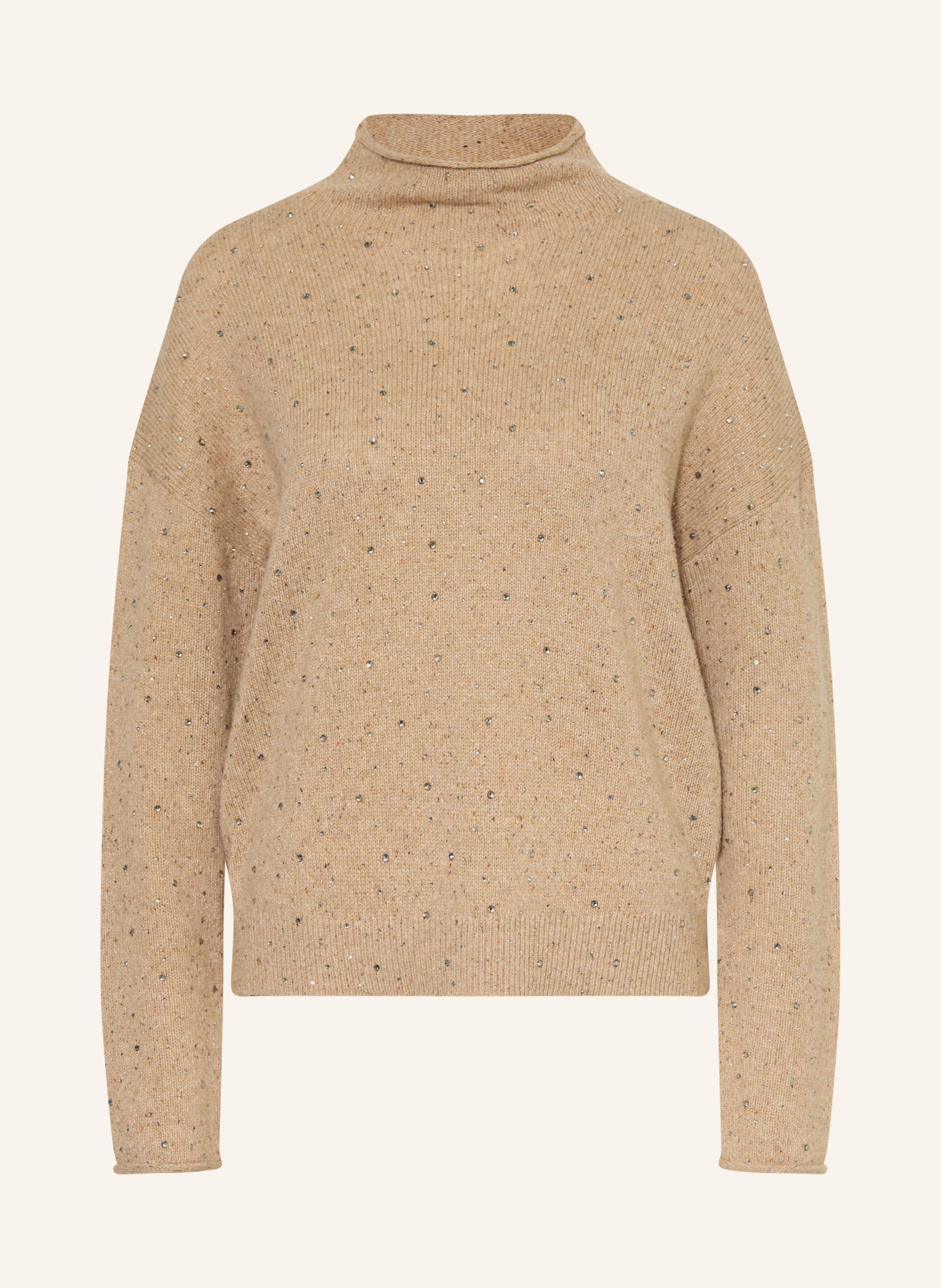 LUISA CERANO Pullover mit Schmucksteinen: BEIGE