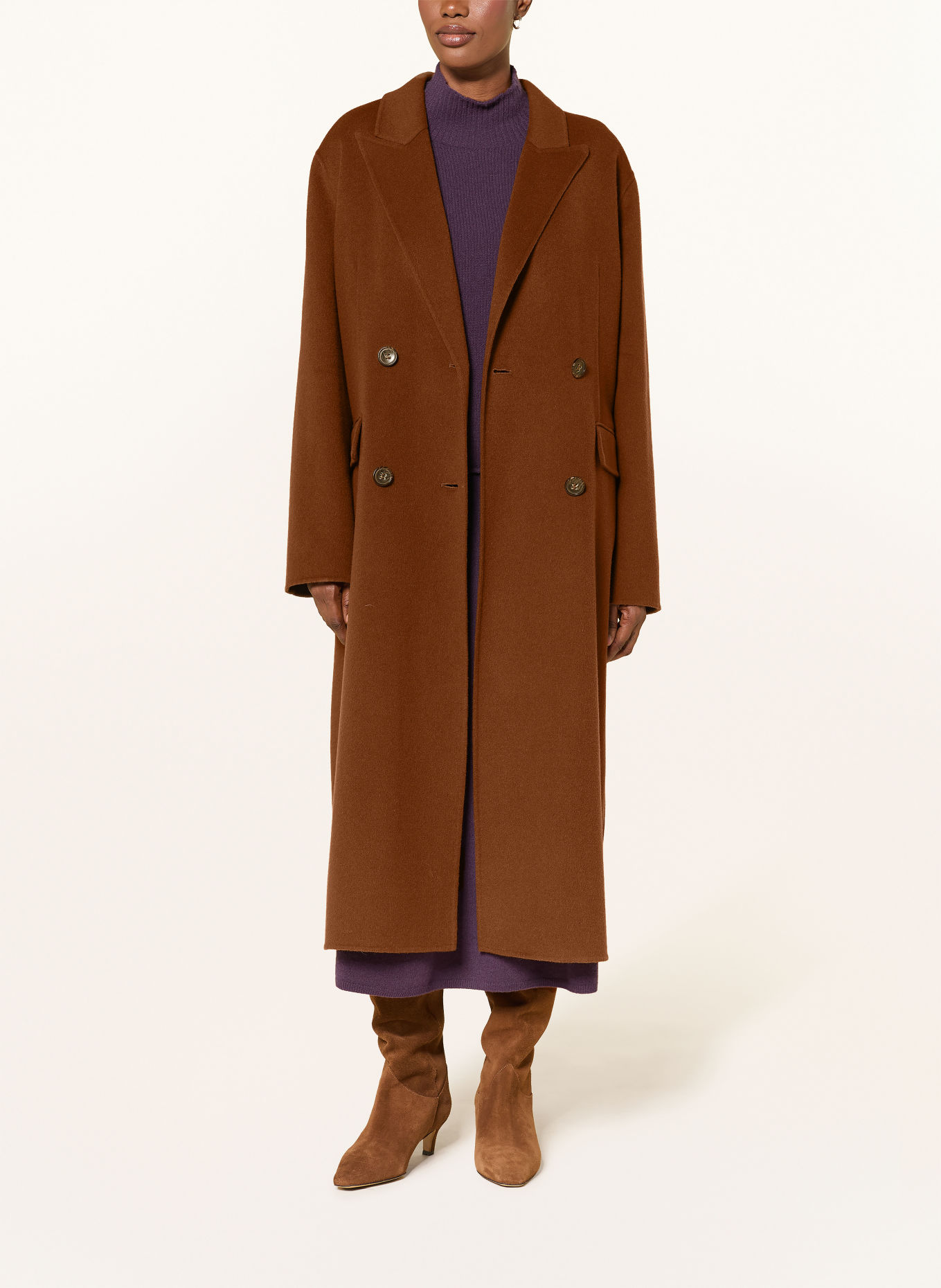 LUISA CERANO Wool coat: BROWN