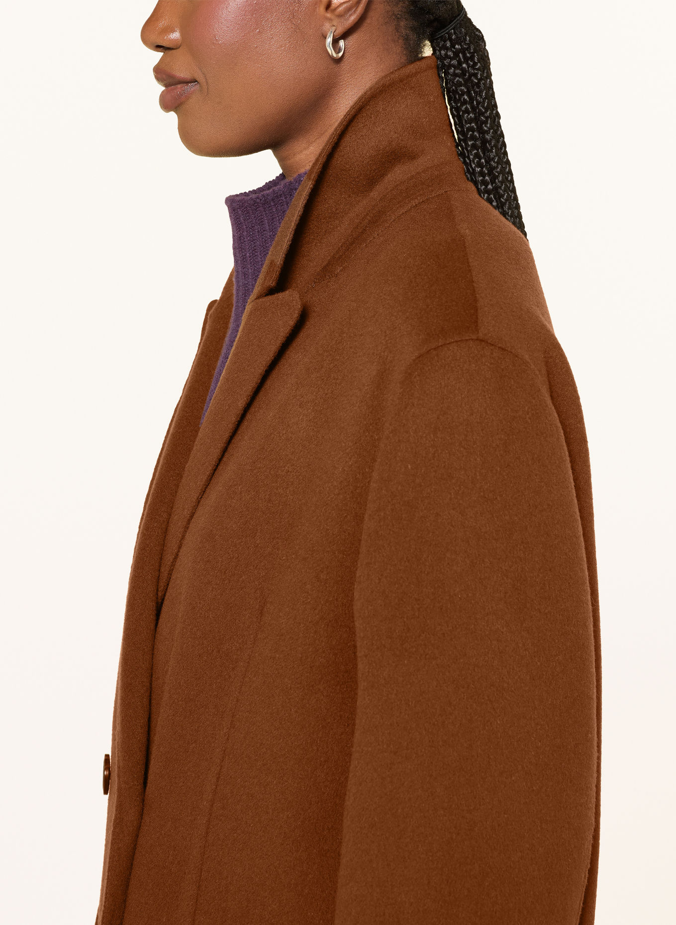LUISA CERANO Wool coat: BROWN