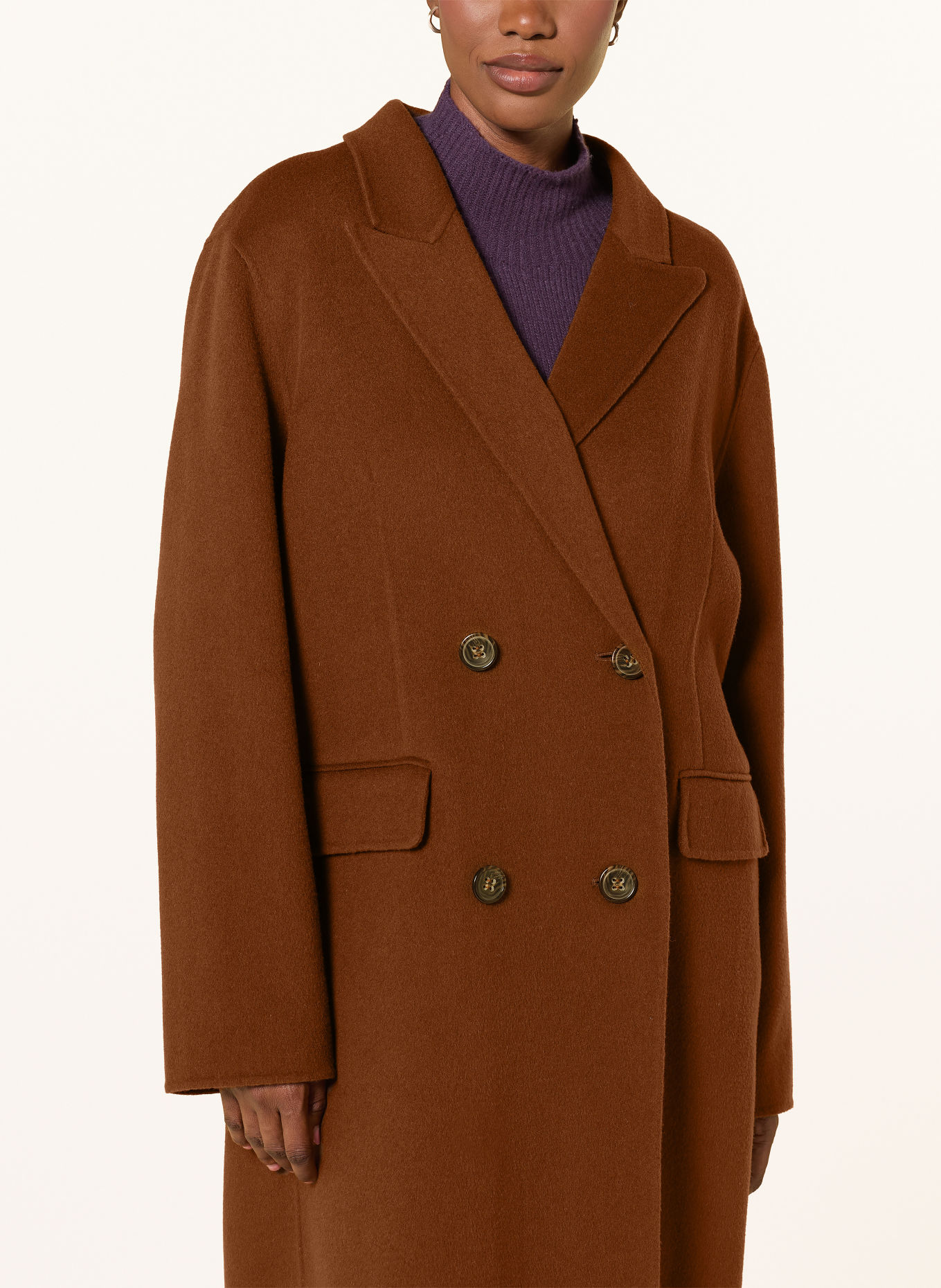 LUISA CERANO Wool coat: BROWN
