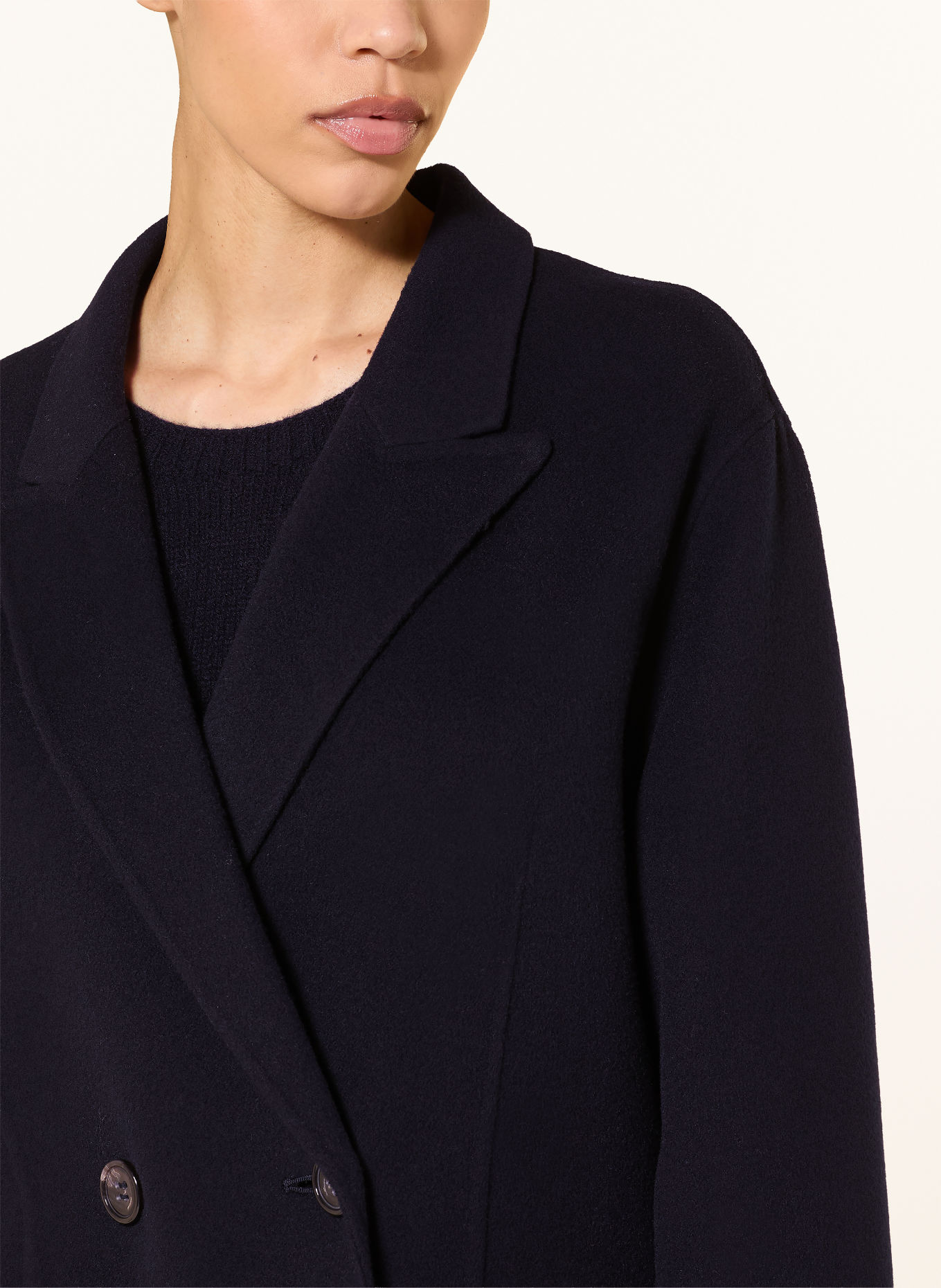 LUISA CERANO Wool coat: DARK BLUE