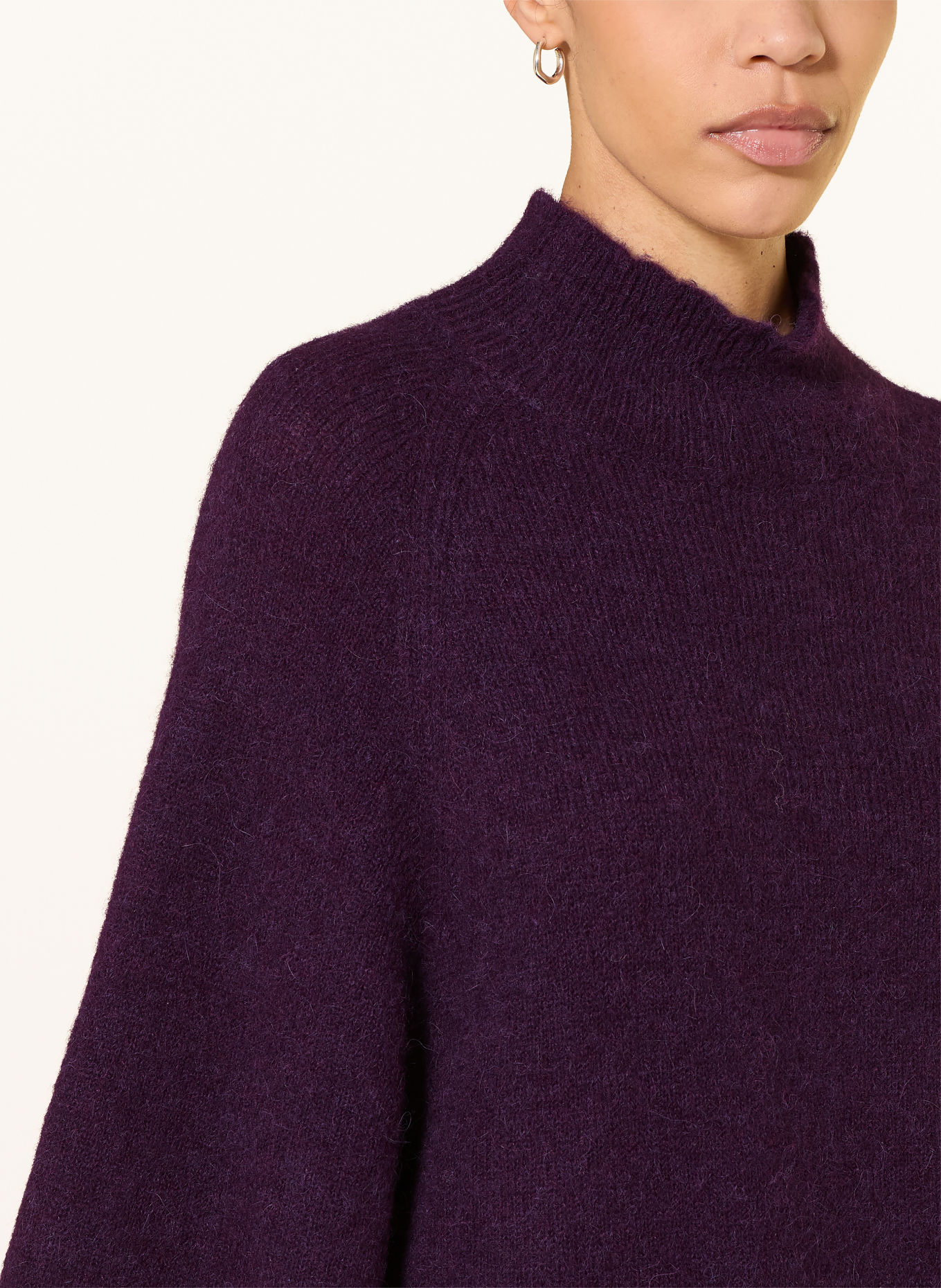LUISA CERANO Sweater with alpaca and 3/4 sleeves: DARK PURPLE