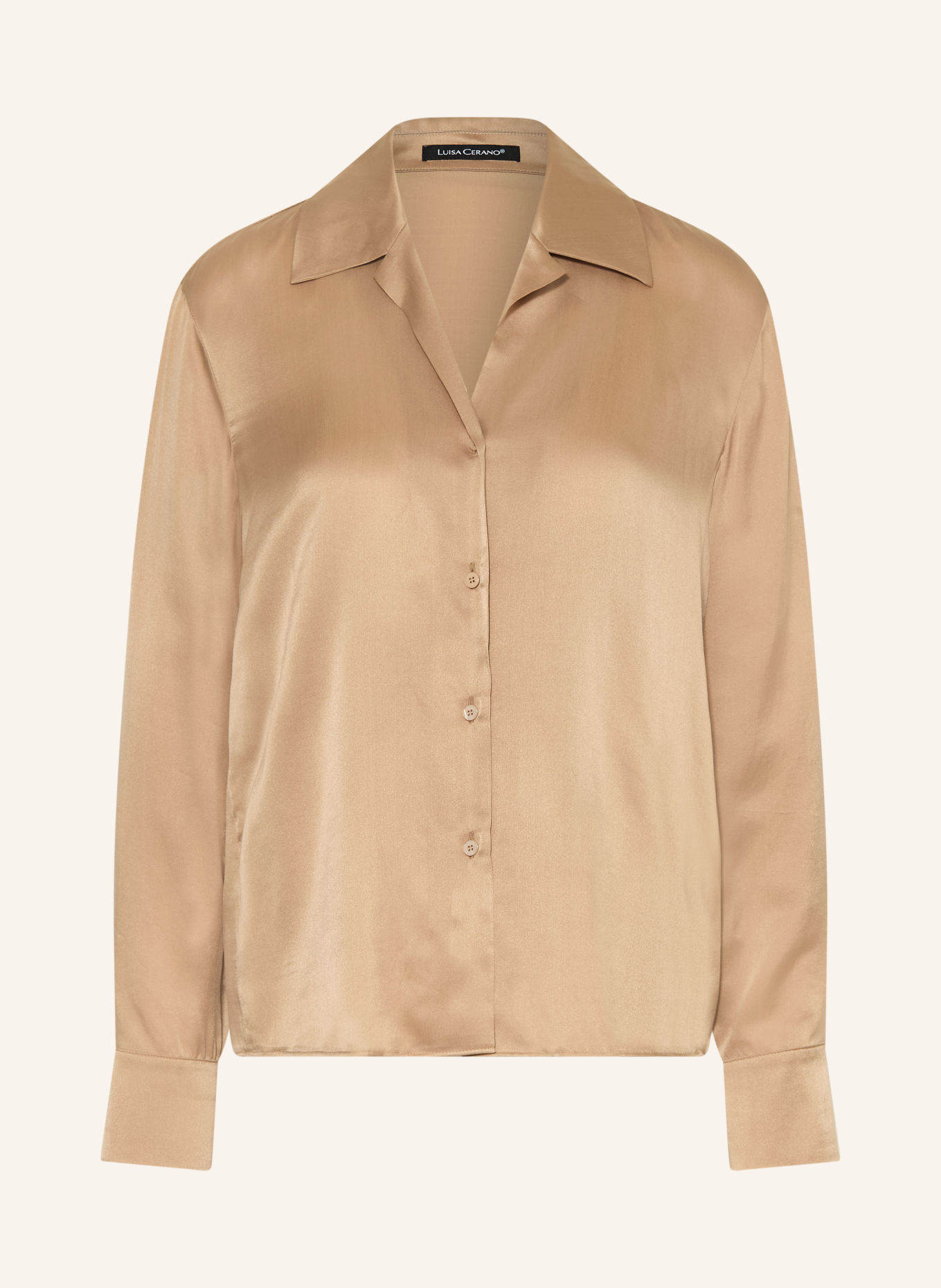 LUISA CERANO Satinbluse mit Seide: CAMEL