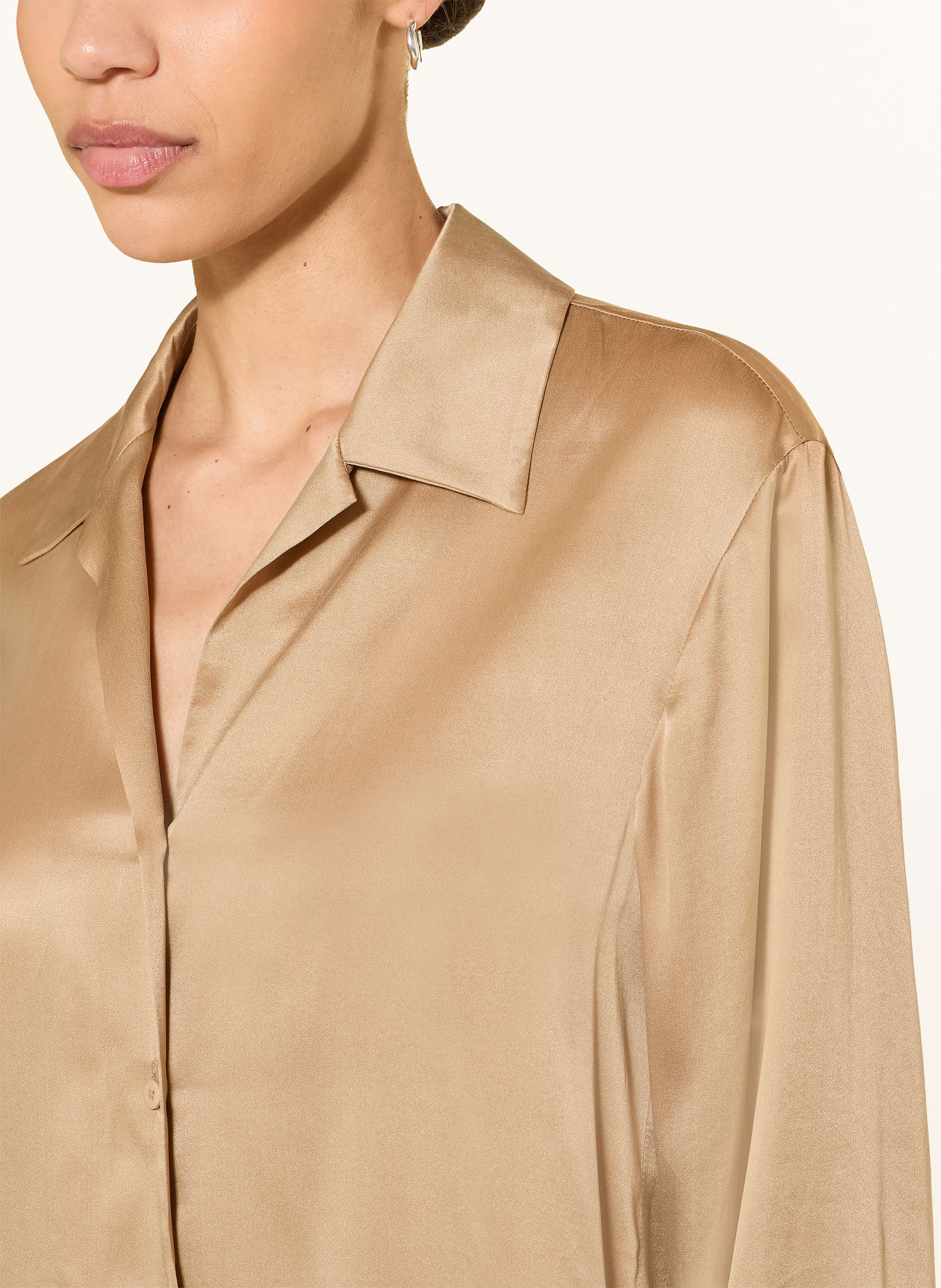 LUISA CERANO Satinbluse mit Seide: CAMEL