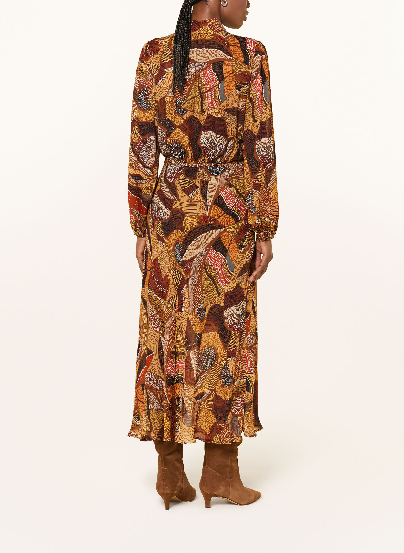 LUISA CERANO Schluppenkleid: BRAUN / CAMEL / DUNKELBRAUN