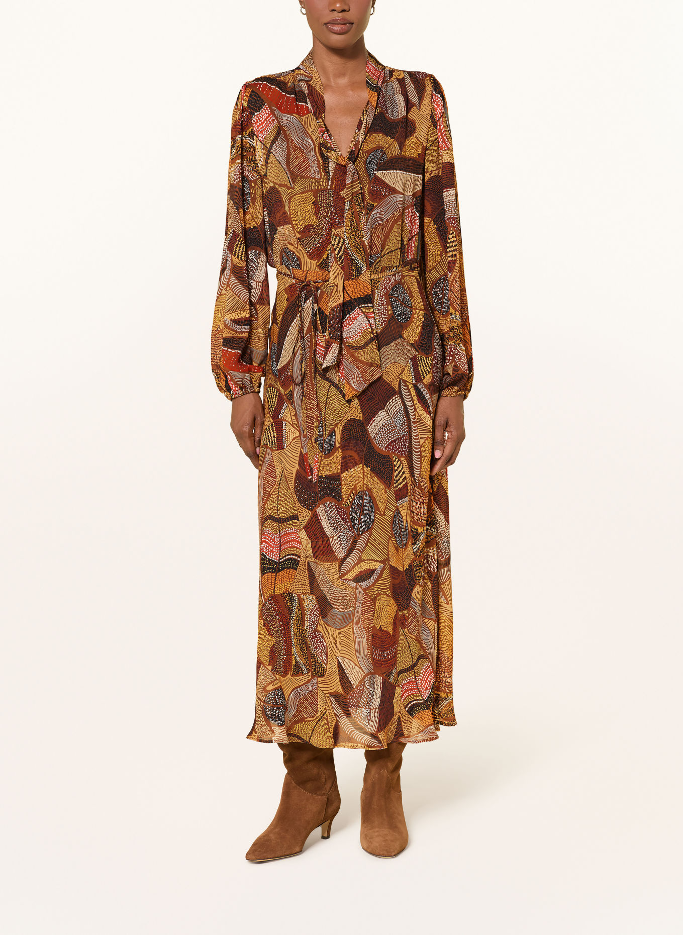 LUISA CERANO Schluppenkleid: BRAUN / CAMEL / DUNKELBRAUN