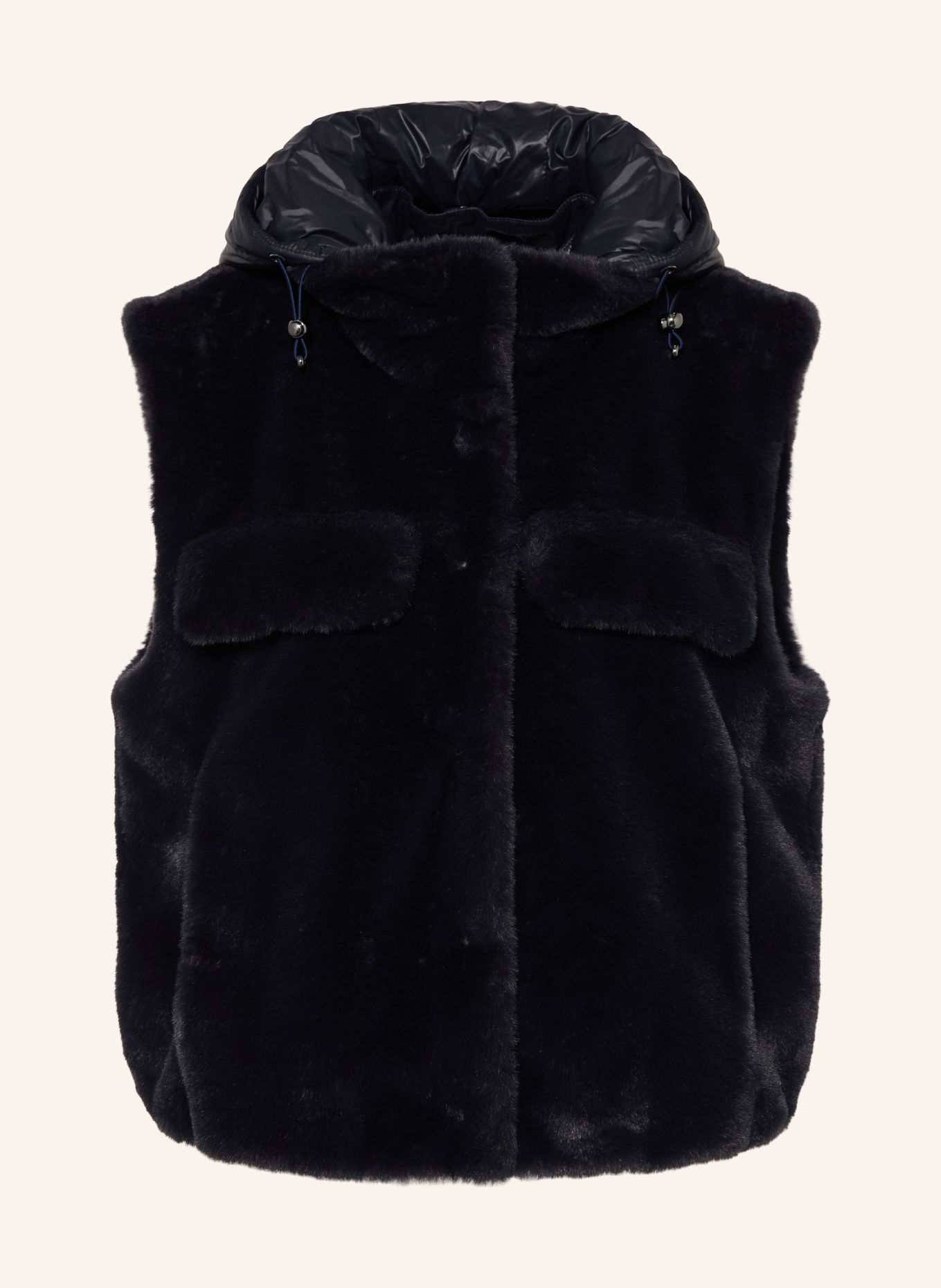 LUISA CERANO Faux Fur Vest: DARK BLUE