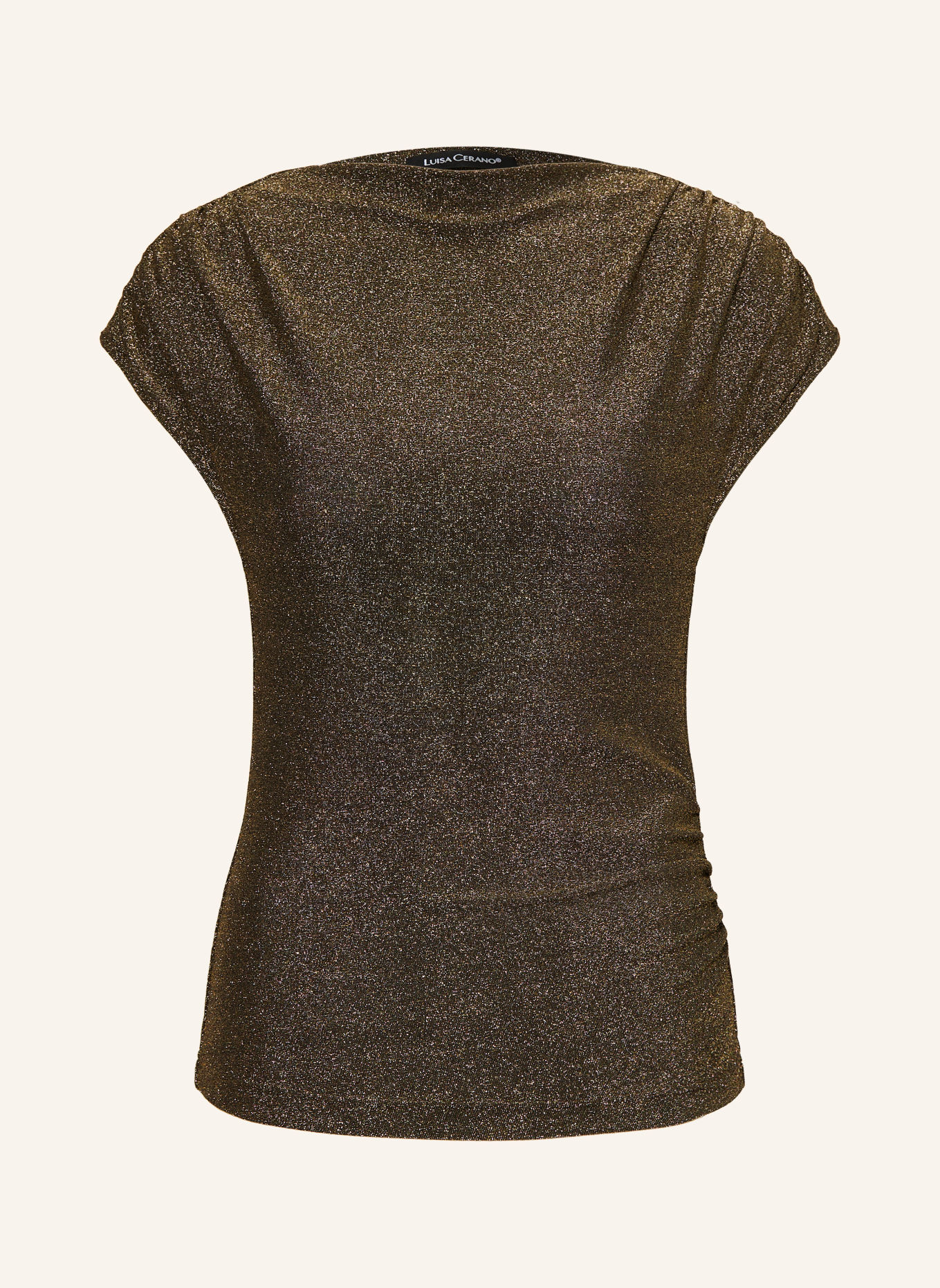 LUISA CERANO Shirt blouse with glitter yarn: BLACK / GOLD