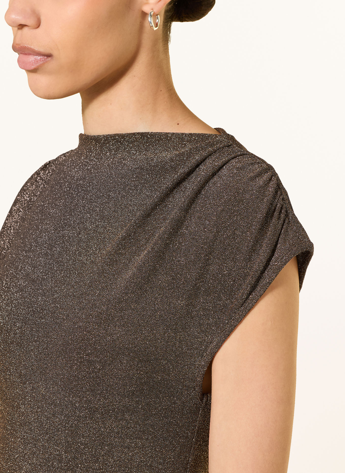 LUISA CERANO Shirt blouse with glitter yarn: BLACK / GOLD