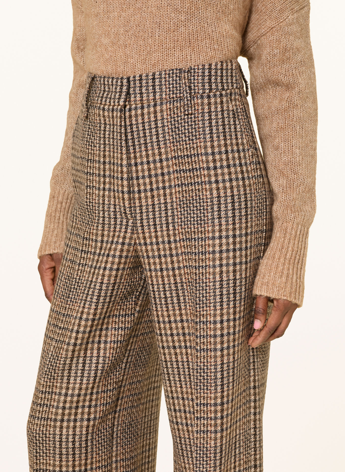 LUISA CERANO Marlenhose: BEIGE / BRAUN / SCHWARZ