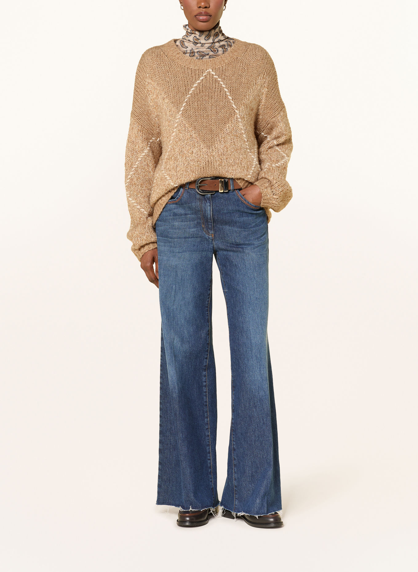LUISA CERANO Pull: BEIGE / CRÈME