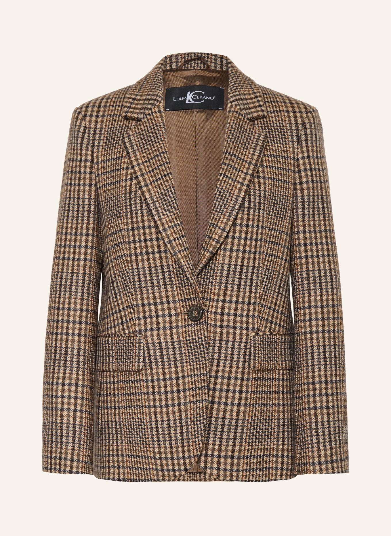 LUISA CERANO Blazer: BEIGE / BROWN / BLACK